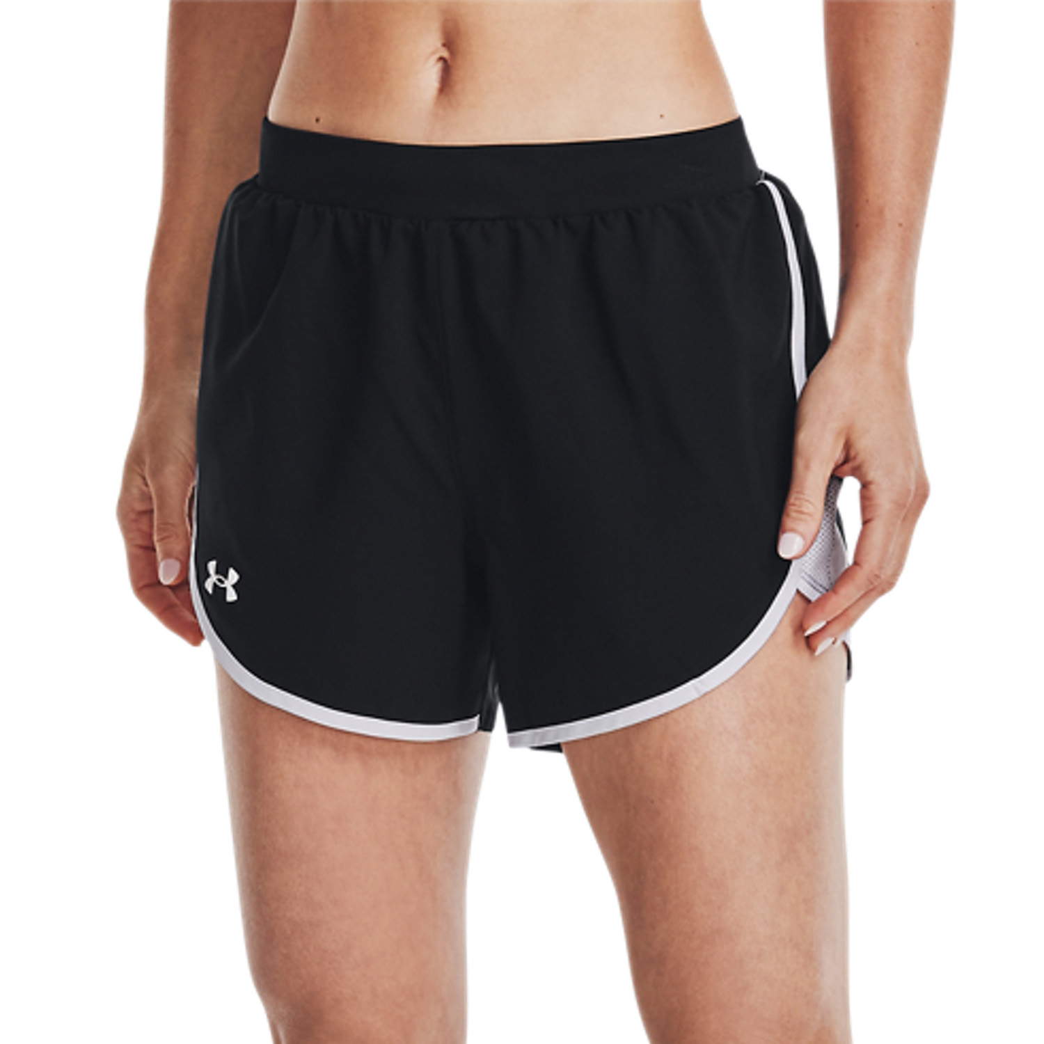 Under Armour Fly By Elite 5in Shorts - Black/White/Reflective