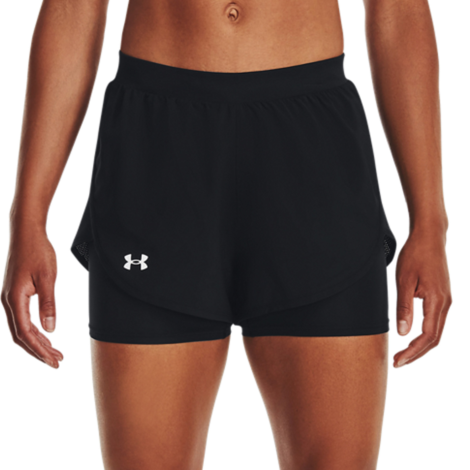 Under Armour Fly By Elite 2 in 1 4in Pantaloncini - Black/Reflective