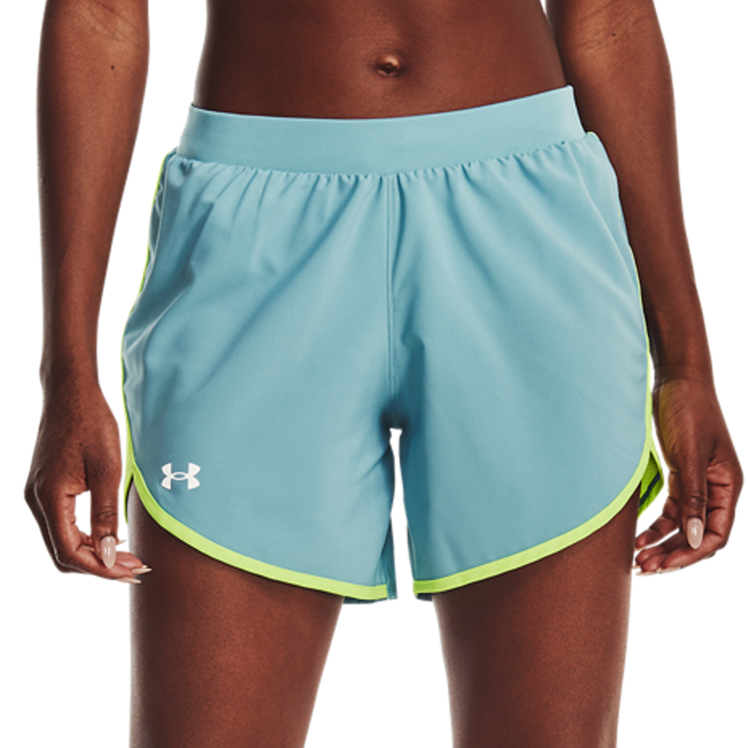 Under Armour Fly By Elite 5in Shorts - Still Water/Lime Surge