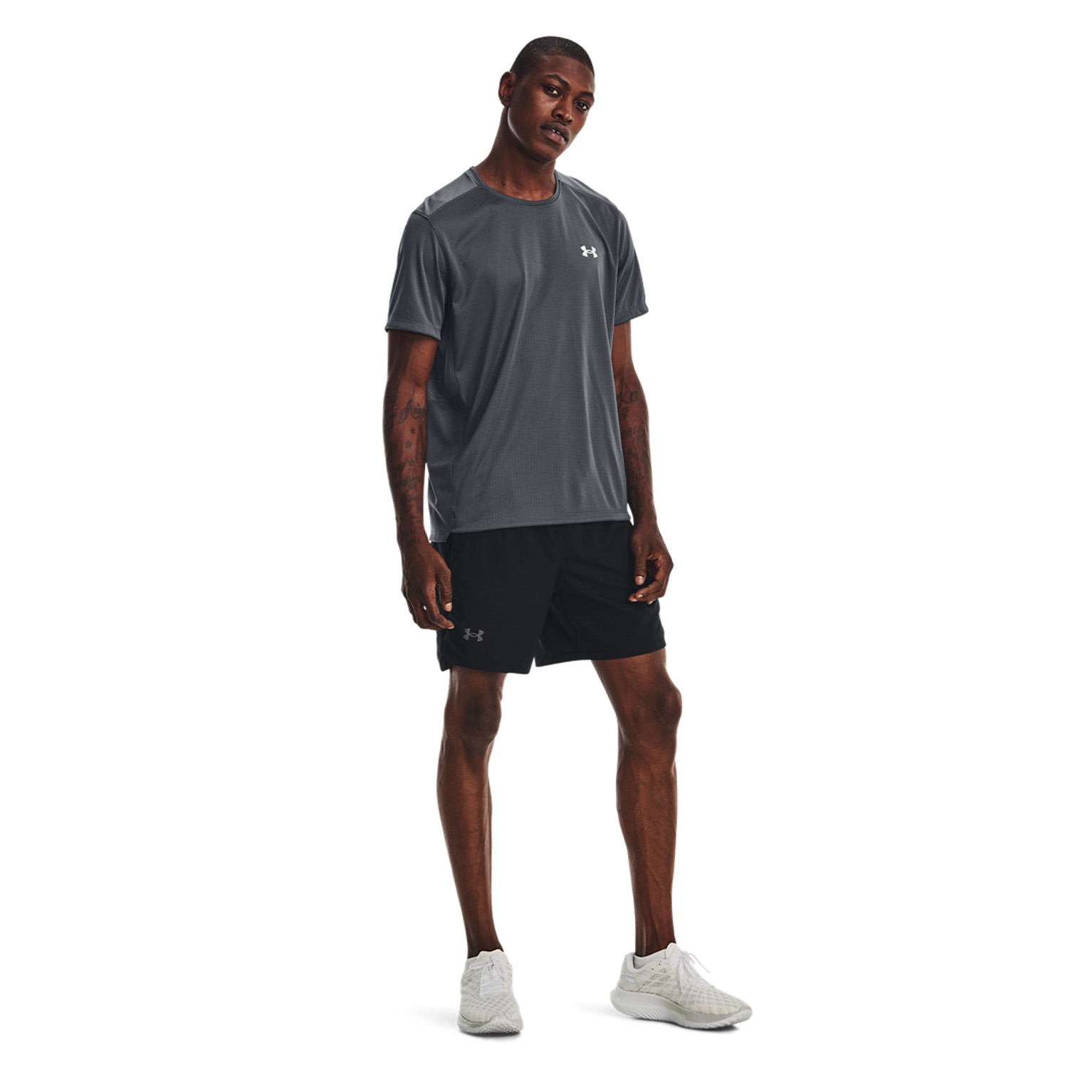 Under Armour Launch Graphic 7in Shorts - Black/Reflective