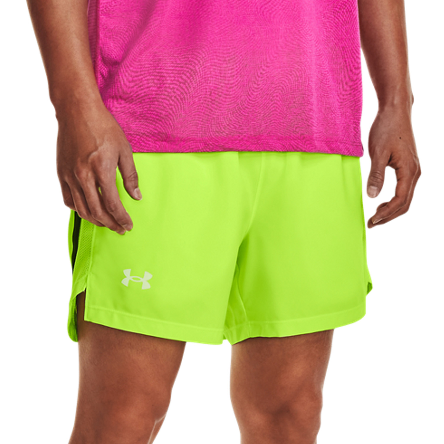 Under Launch Woven 5in Shorts de Running Hombre - Lime