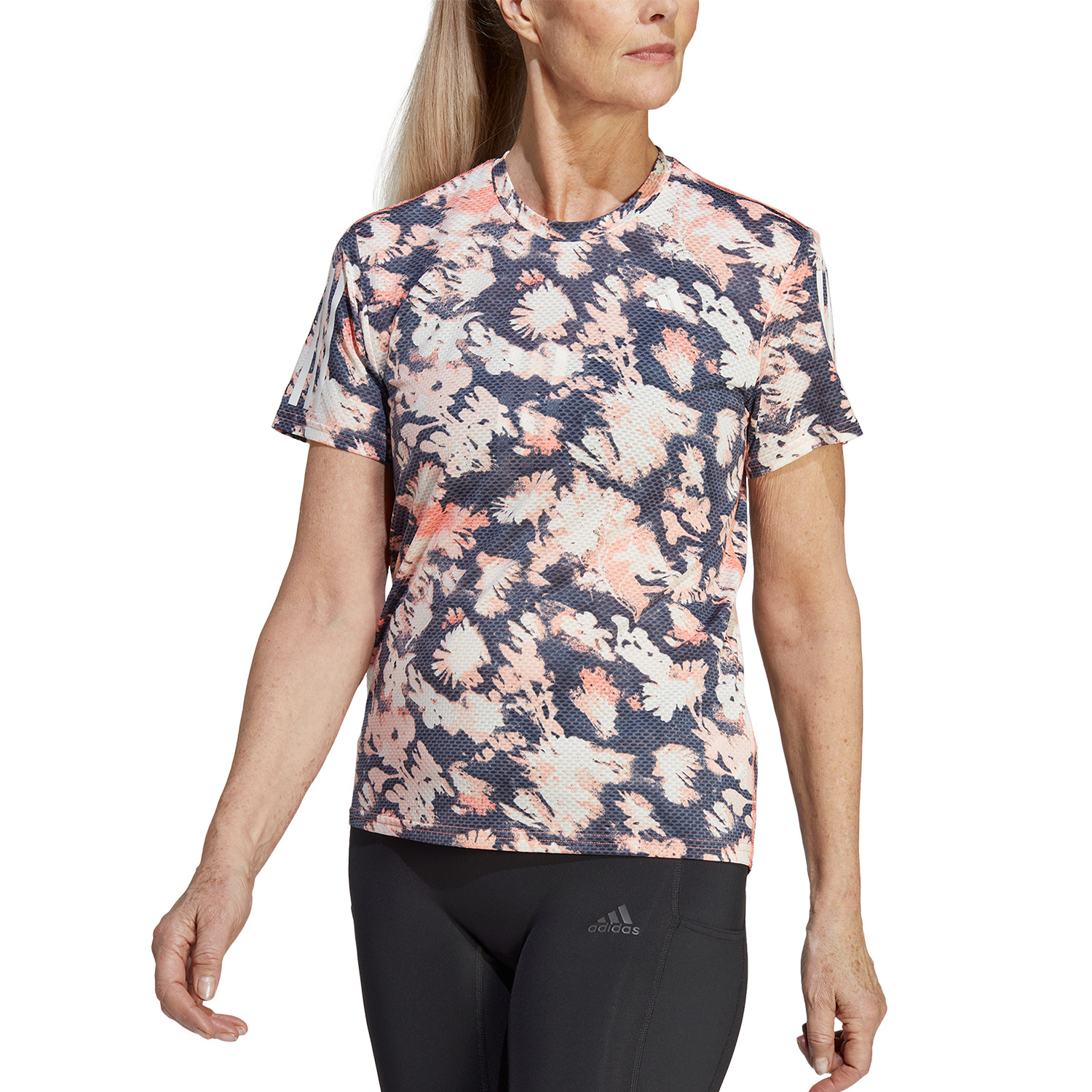 adidas Own The Run Cooler Camiseta - Coral Fusion/Legend Ink