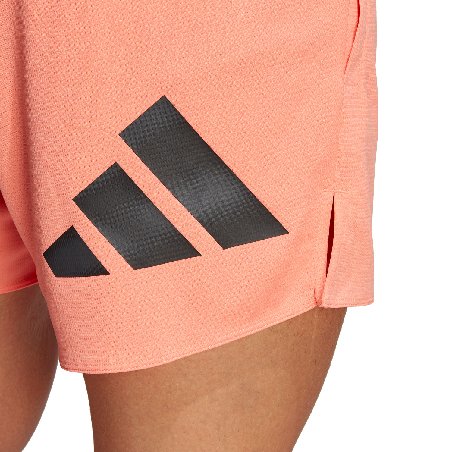 adidas Run Icons 3 Bar 5in Shorts - Coral Fusion