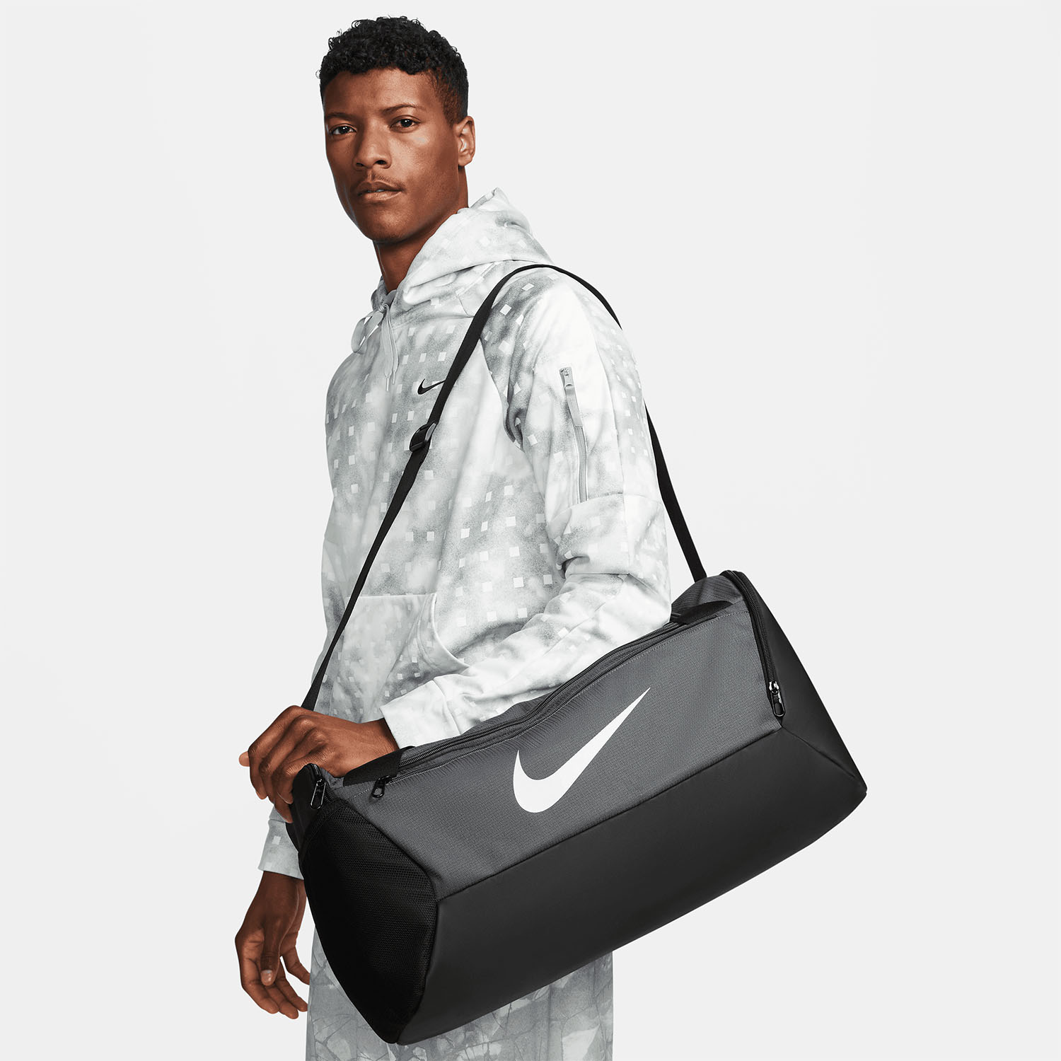 Nike Brasilia 9.5 Small Duffle - Iron Grey/Black/White