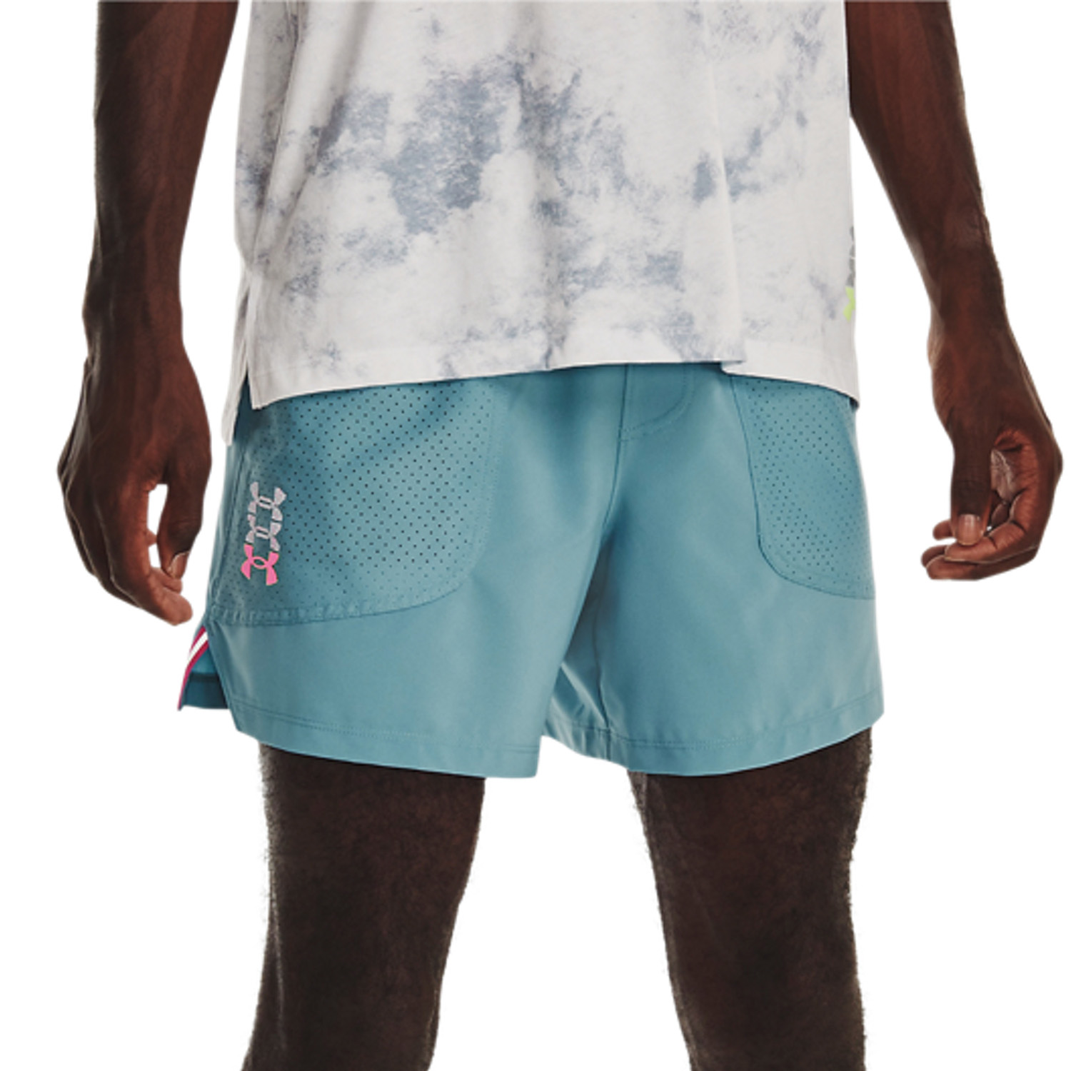 Under Armour Anywhere 5in Shorts - Still Water/Rebel Pink