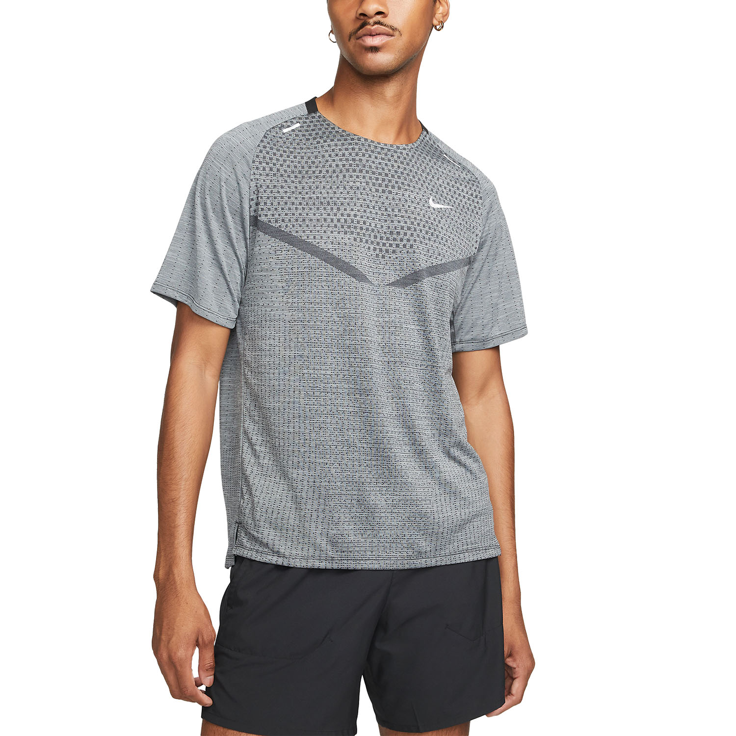 Nike Dri-FIT ADV Techknit Ultra Camiseta - Black/Smoke Grey/Reflective Silver