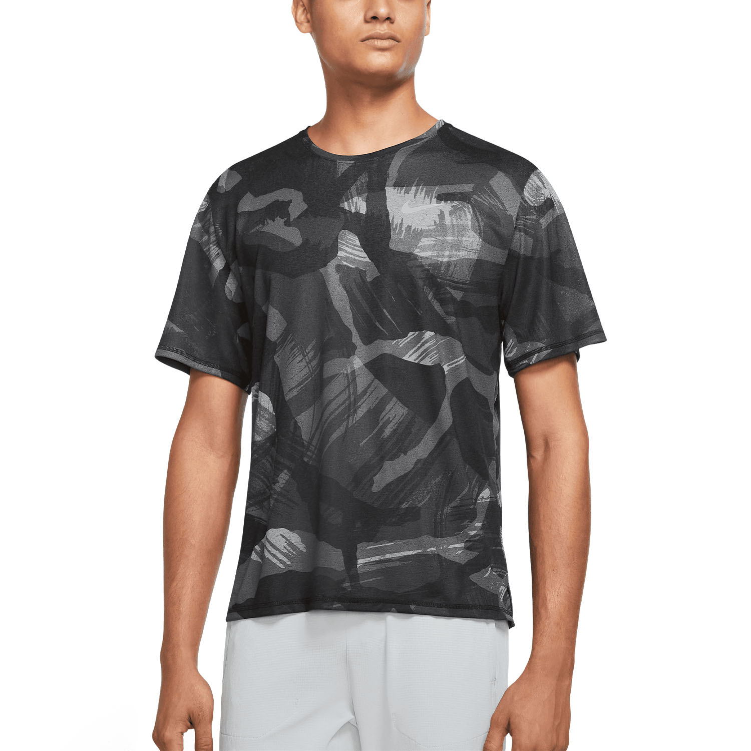 vrouw specificatie Vuiligheid Nike Dri-FIT Miler Men's Running T-Shirt - Black