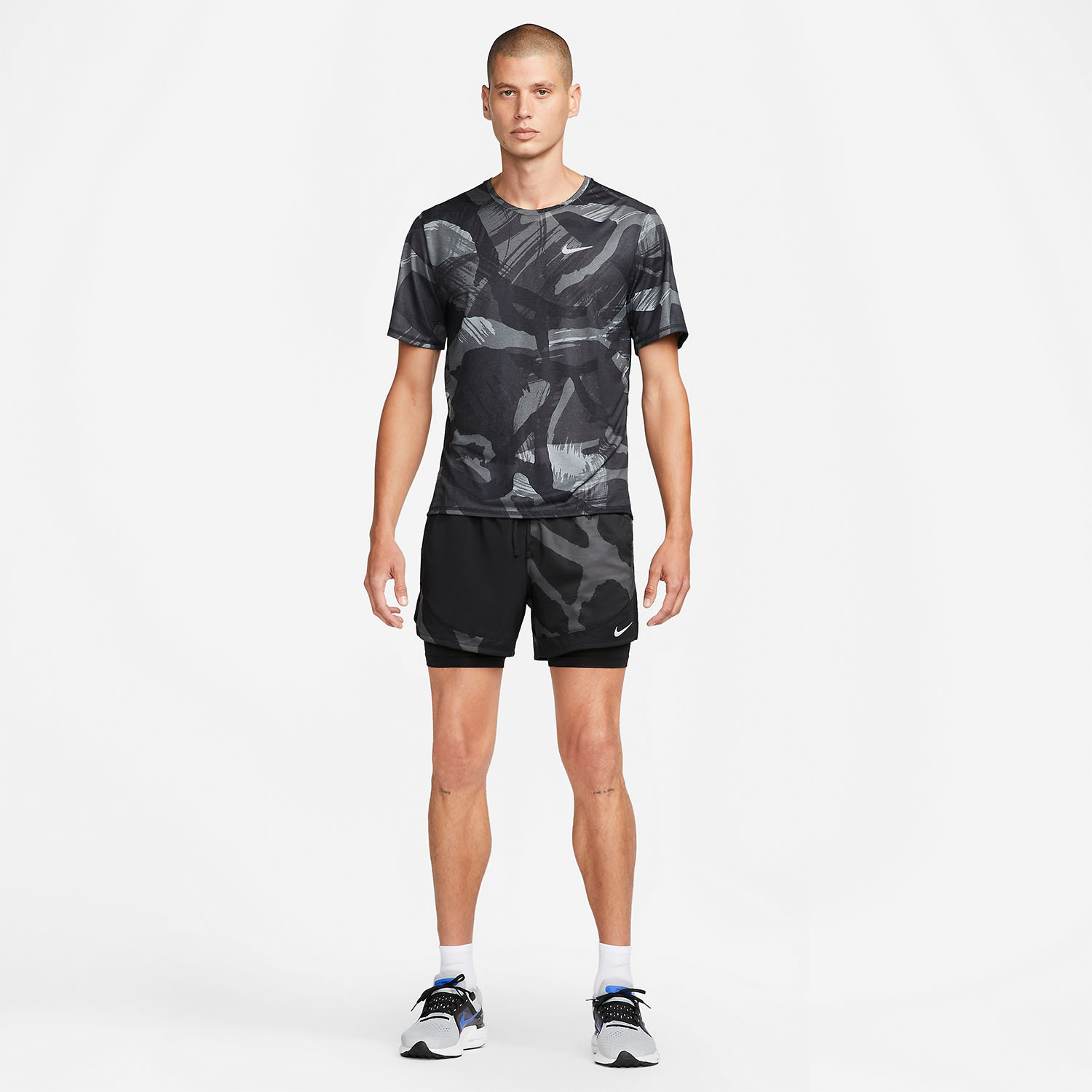 Nike Dri-FIT Stride Division 2 in 1 5in Pantaloncini - Black/Reflective Silver