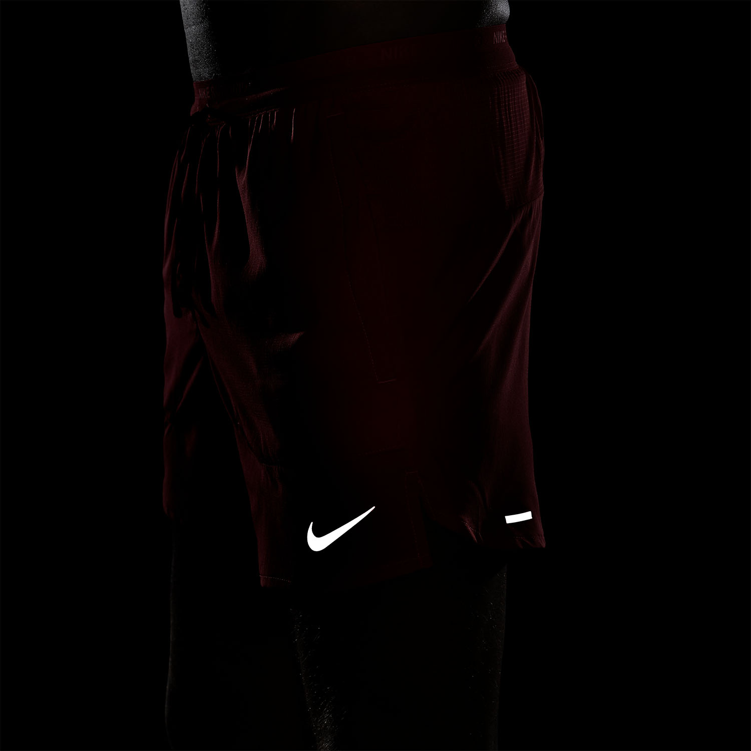 Nike Dri-FIT Stride 5in Pantaloncini - Bright Crimson/Black/Reflective Silver