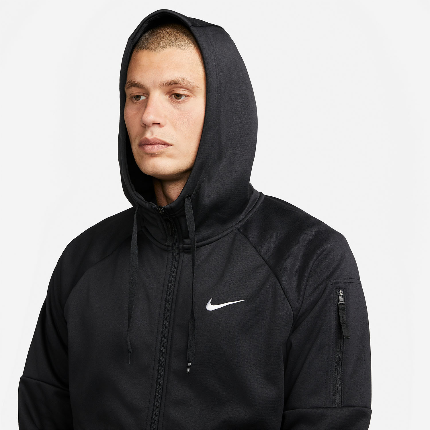 Nike Logo Therma-FIT Men's Training Hoodie - Black/White