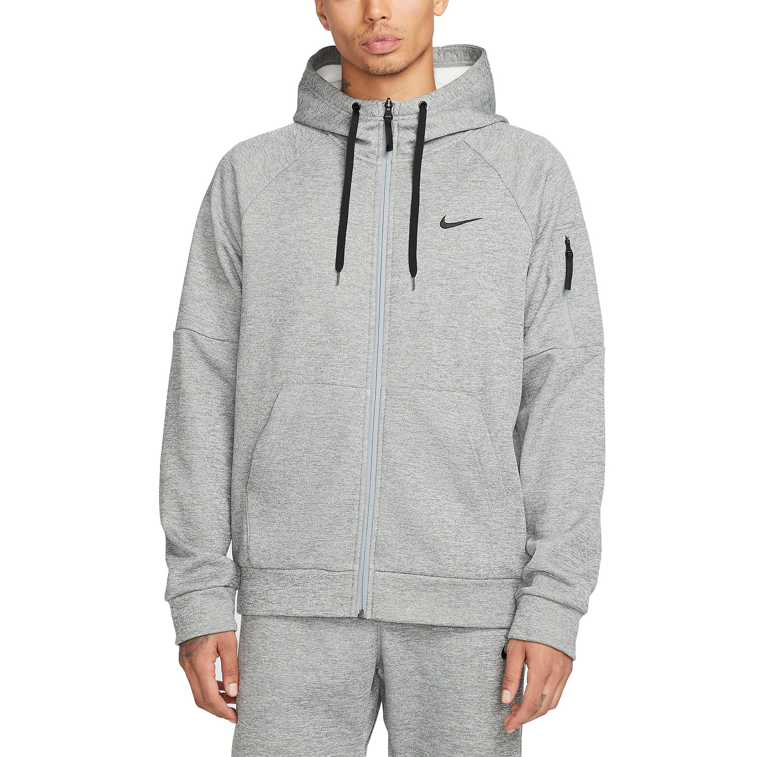 Nike Logo Therma-FIT Sudadera - Dark Grey Heather/Particle Grey/Black