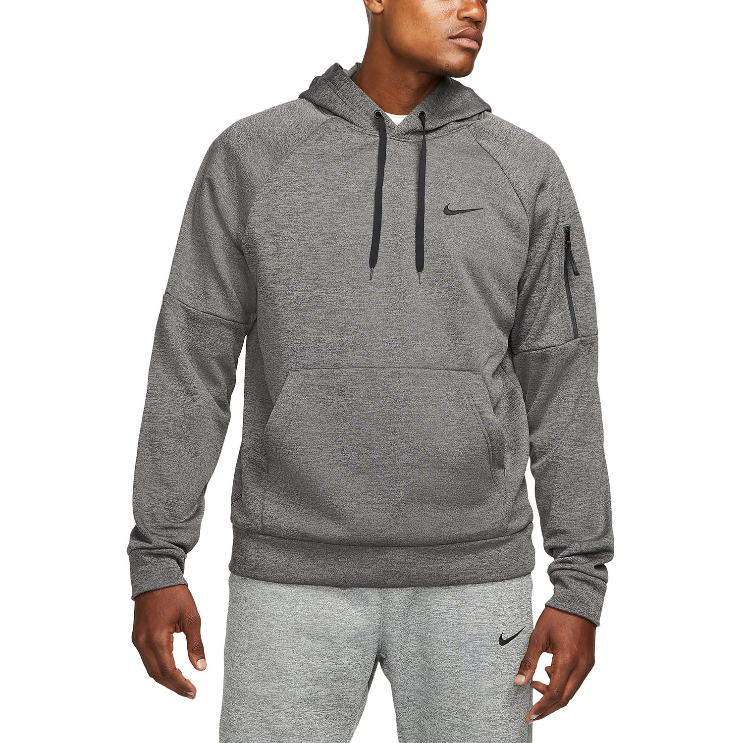 Nike Therma FIT Swoosh Men s Training Hoodie Charcoal Heather