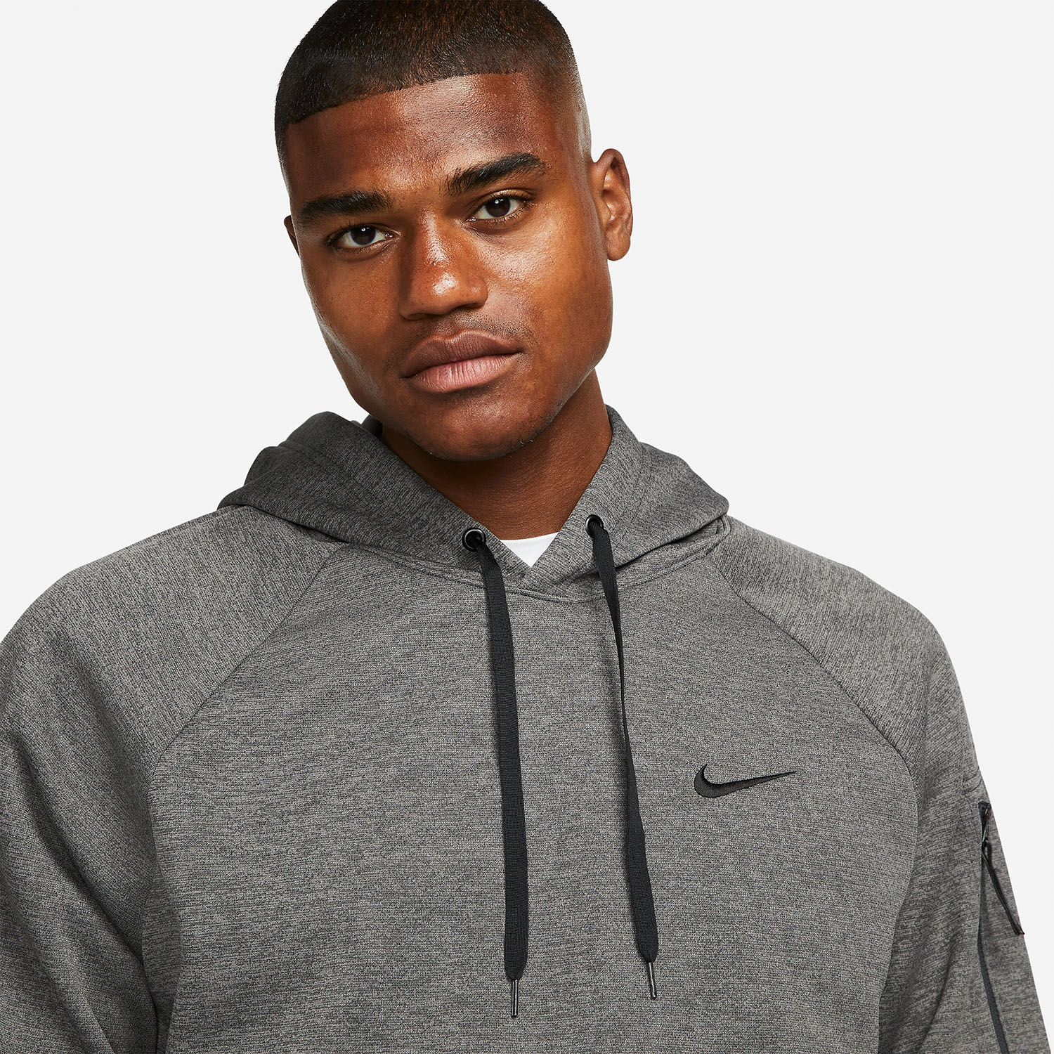 Nike Therma-FIT Swoosh Sudadera - Charcoal Heather/Dark Smoke Grey/Black