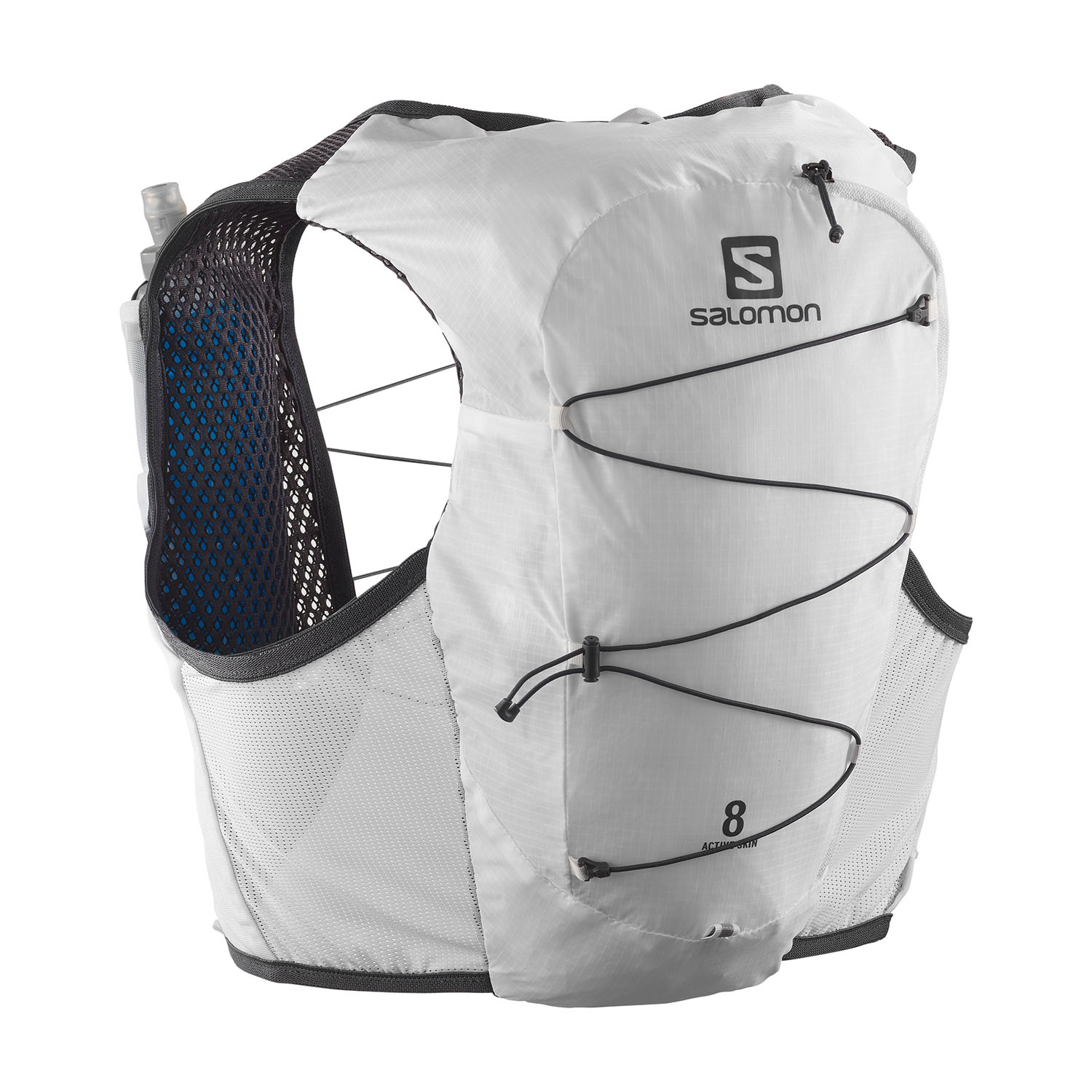 Salomon Active Skin 8 Set Mochilla Trail Running - White/Ebony