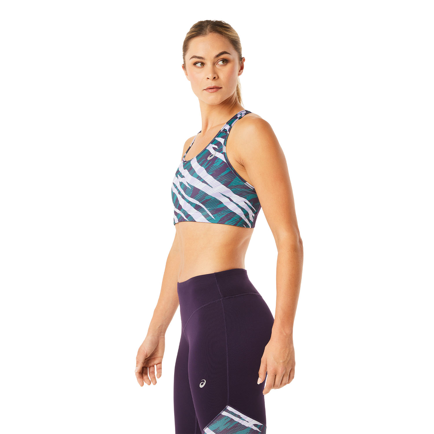 Asics Wild Camo Sports Bra - Night Shade/Velvet Pine