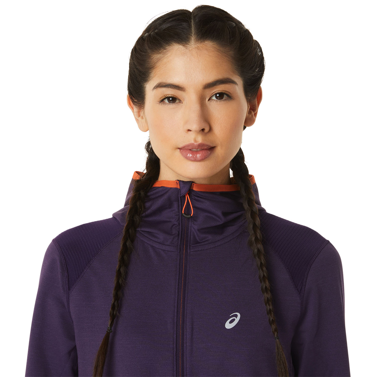 Asics Winter Run Hoodie - Night Shade Heather/Nova Orange