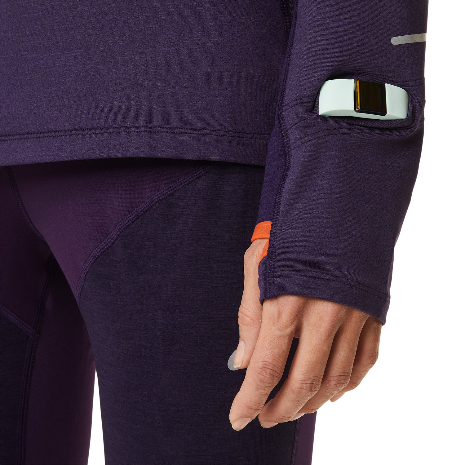Asics Winter Run Hoodie - Night Shade Heather/Nova Orange