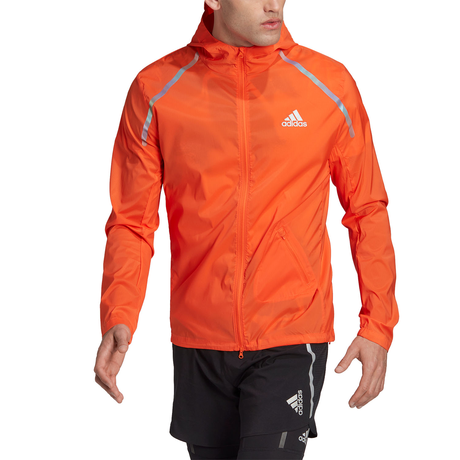 adidas Marathon Logo Jacket - Semi Impact Orange
