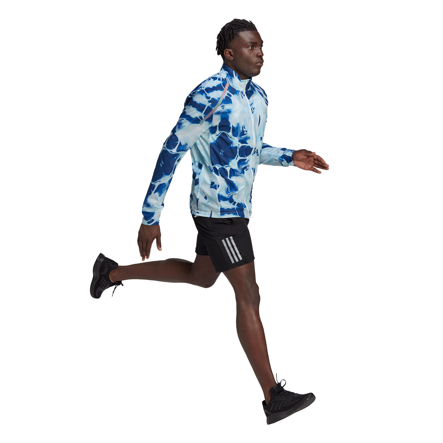 adidas Marathon Graphic Jacket - White/Royal Blue Print