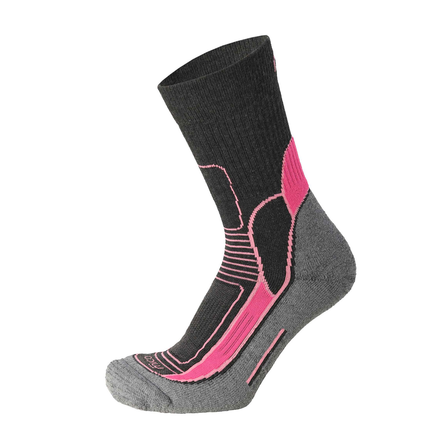 Mico Extra Dry Medium Weight Socks Woman - Antracite Melange/Fucsia
