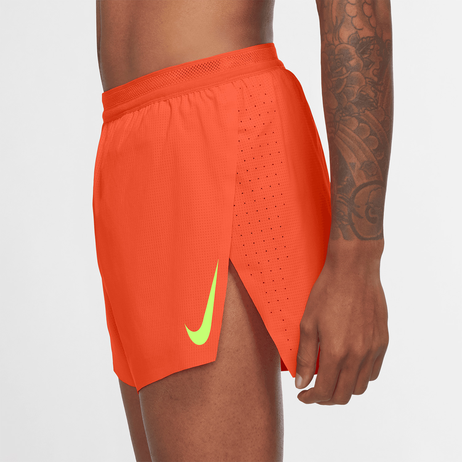 Nike Aeroswift 4in Men's Running Shorts - Orange/Ghost Green