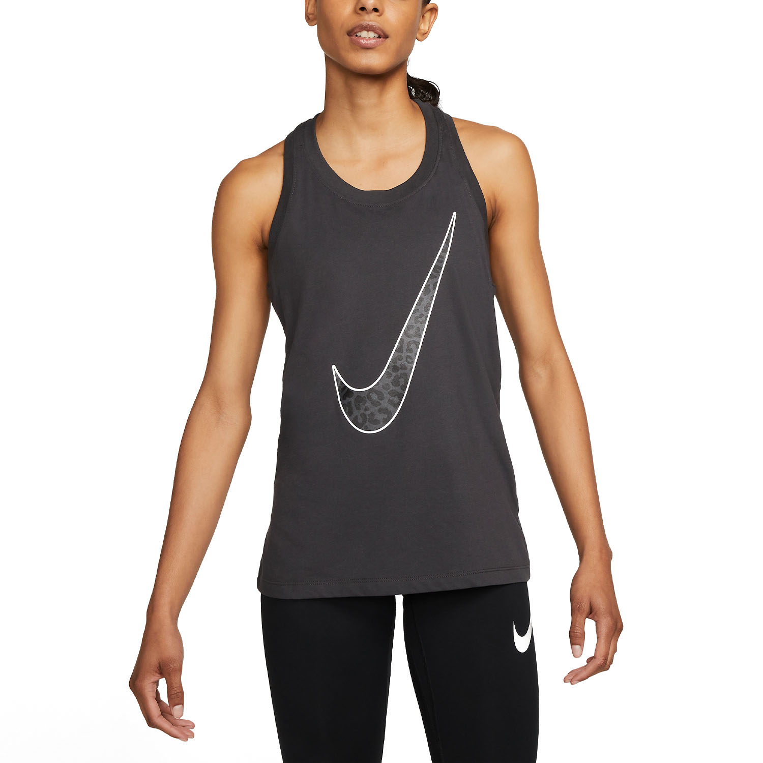 Nike Dri-FIT One Logo Women's Training Tank - Dark Smoke Grey