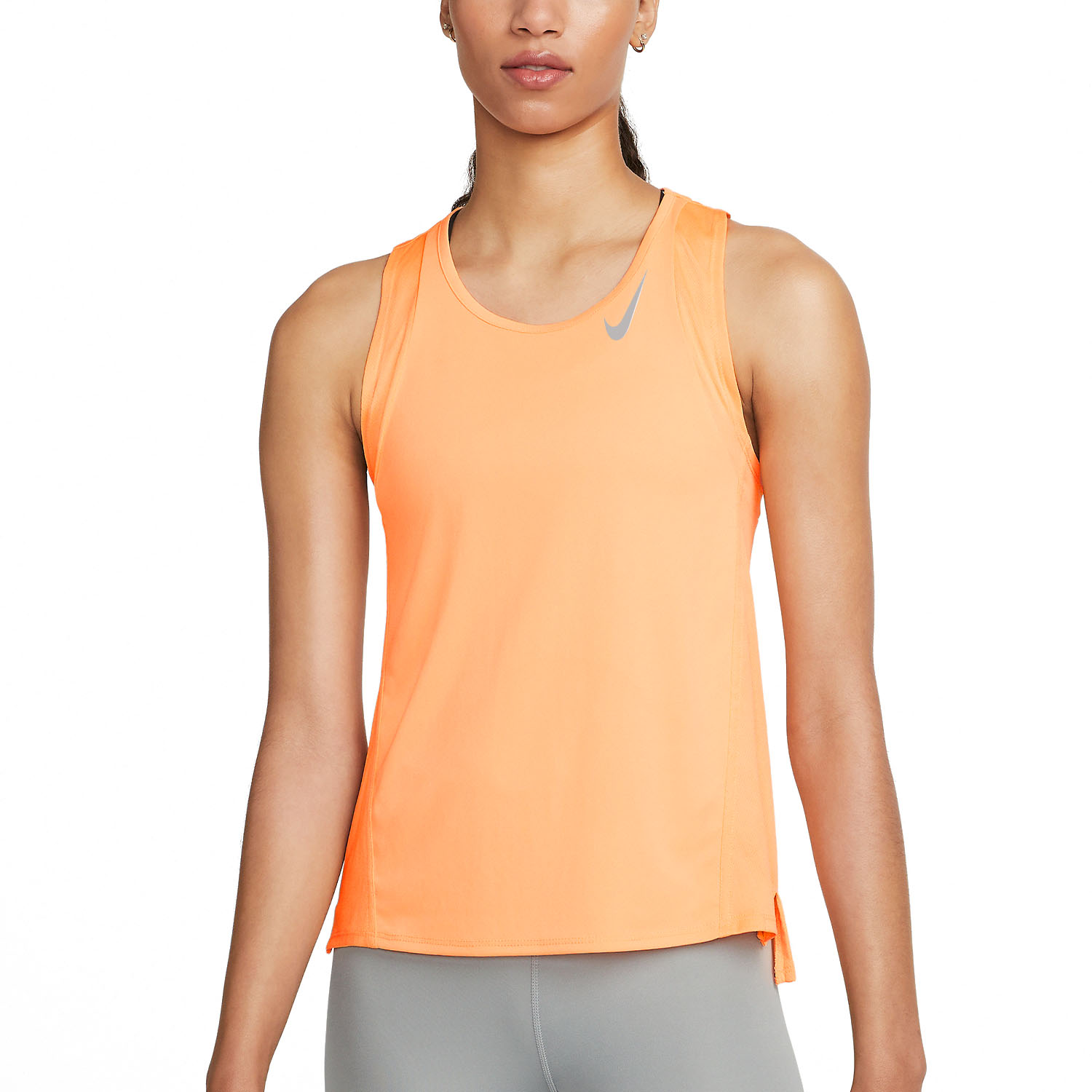 Nike DriFIT Race Top de Running Mujer Black/Reflective Silver