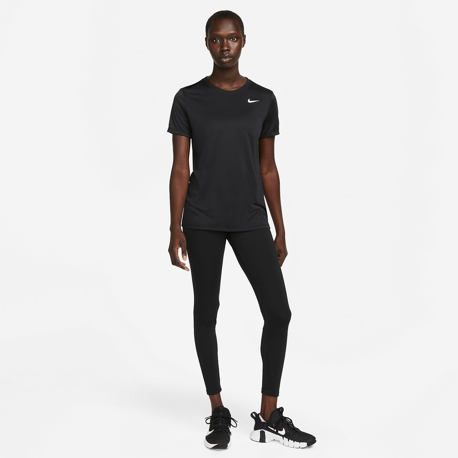 Nike Dri-FIT Swoosh Women's Training T-Shirt - Black/White