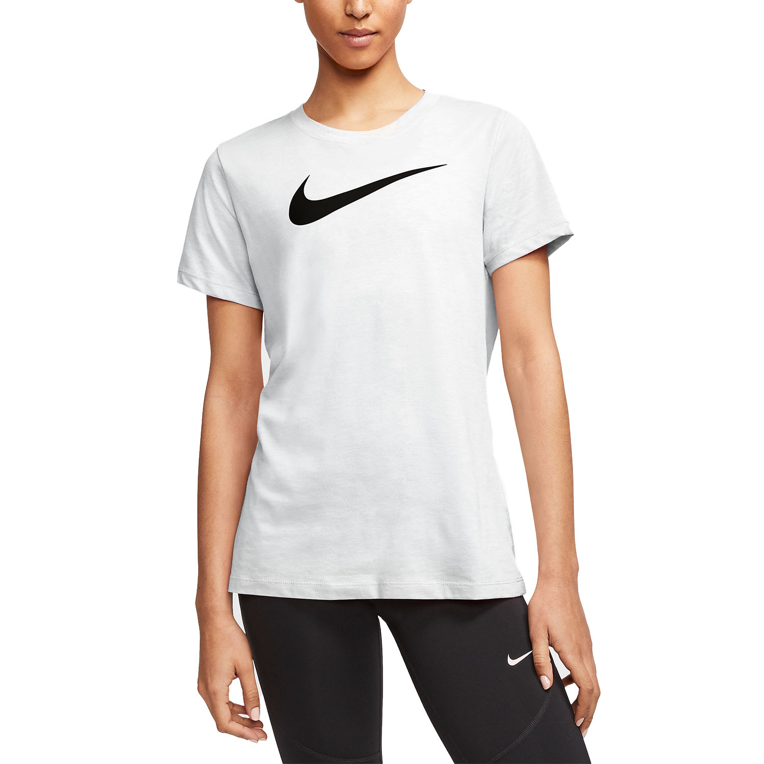 Nike Dry Crew Women's Training T-Shirt - White/Heather/Black
