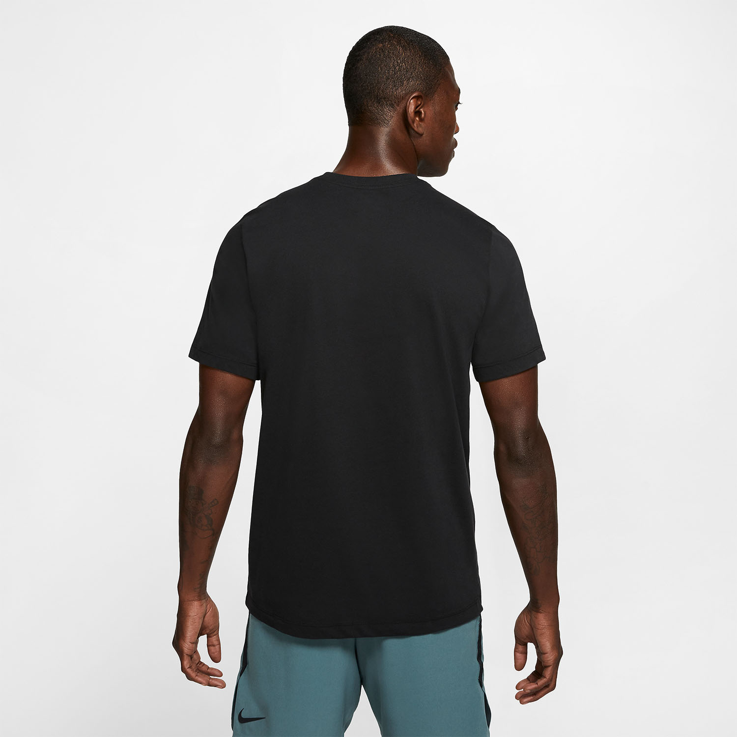 Nike Dri-FIT Swoosh Logo Men's Training T-Shirt - Black/White
