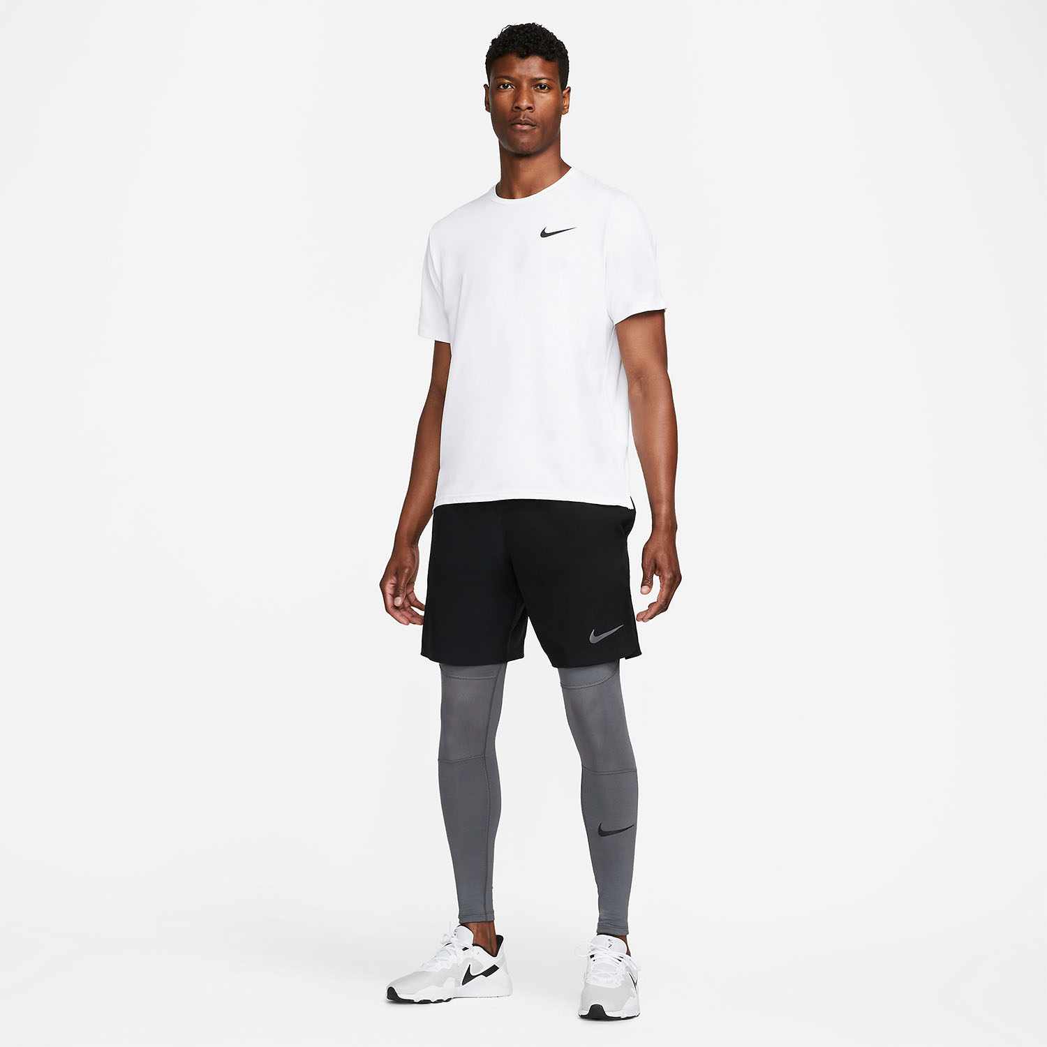 Nike Pro Warm Men's Running Long Tights - Iron Grey/Black