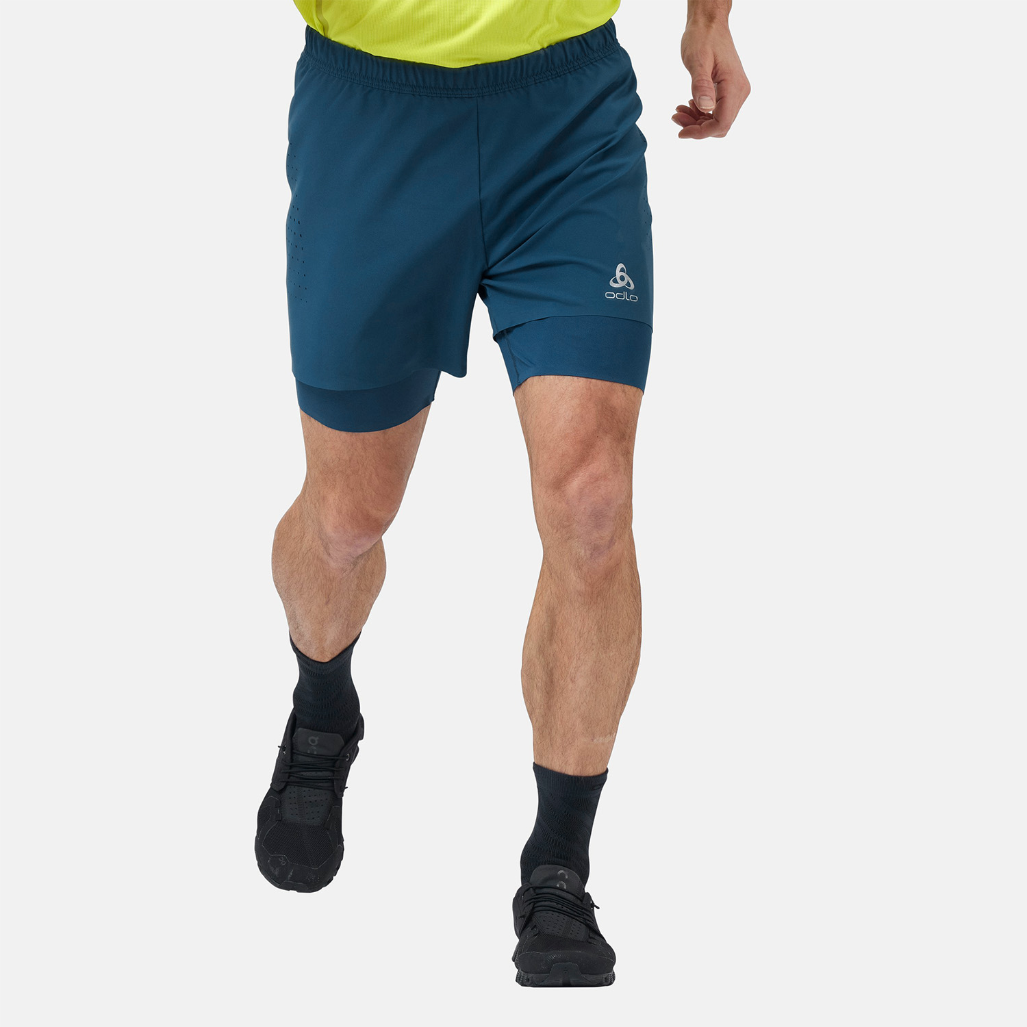 Odlo Zeroweight 2 in 1 5in Shorts de Running Hombre Wing Teal