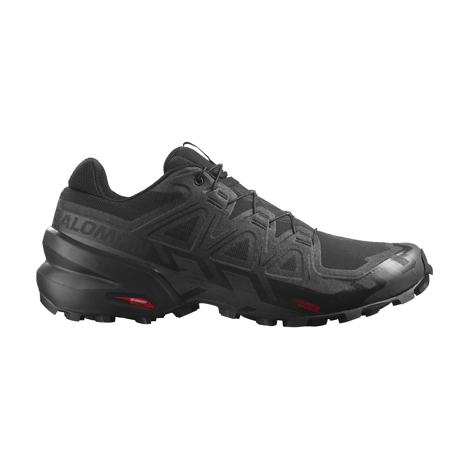 Salomon Speedcross 6, Sneaker Hombre, Black/Surf la Web/Safety