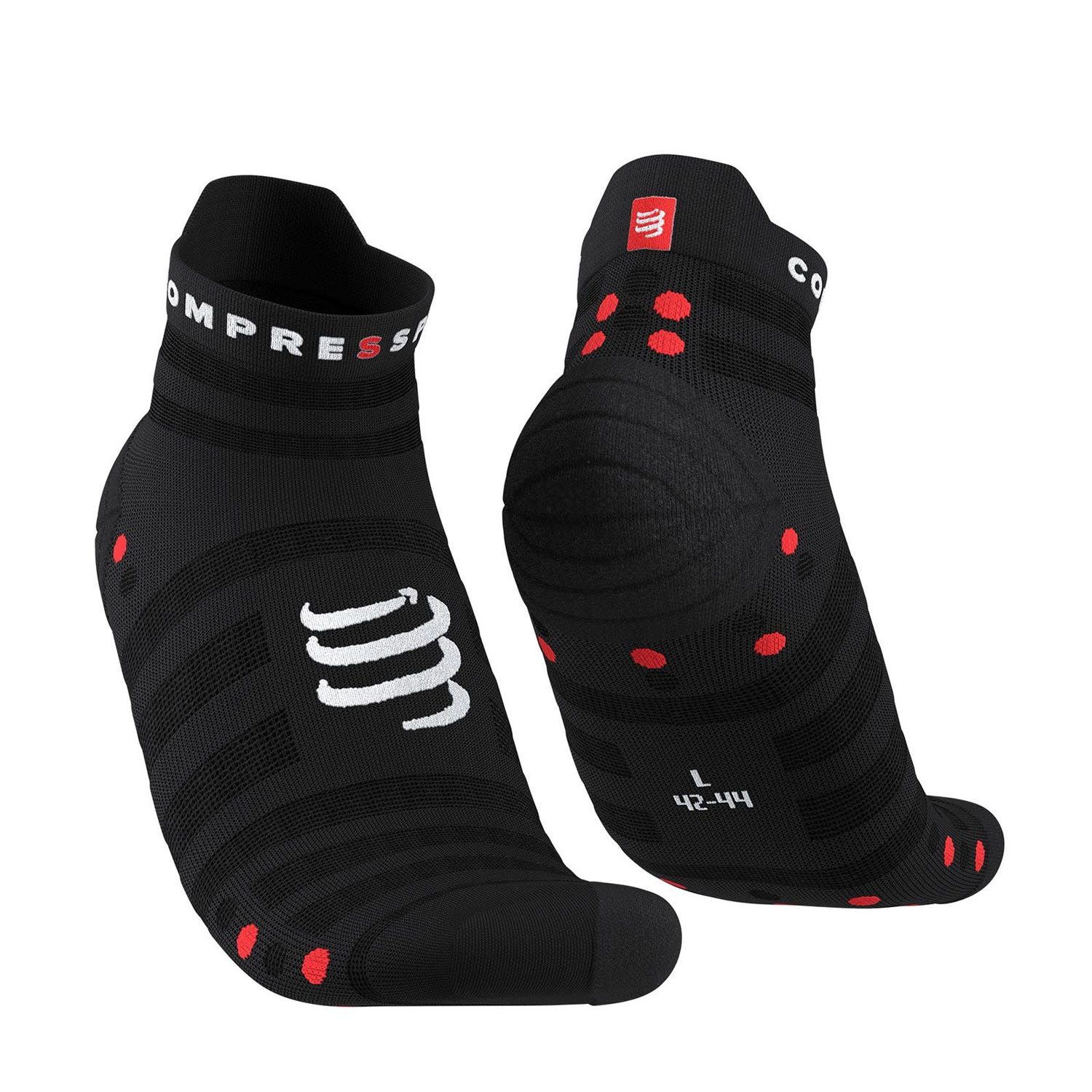 Compressport Pro Racing V4.0 Ultralight Logo Calze - Black/Red