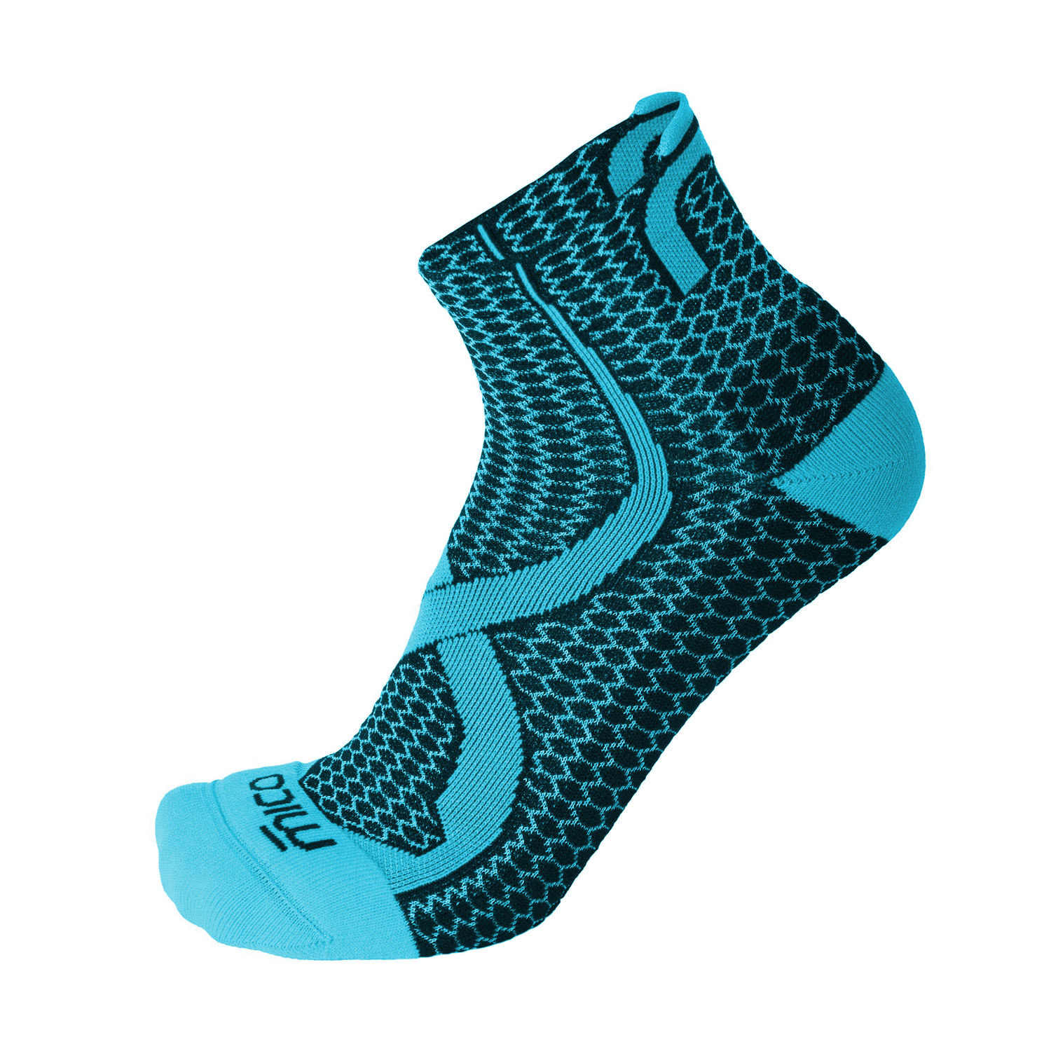 Mico Odor Zero Light Weight Trail Running Socks - Nero/Turchese