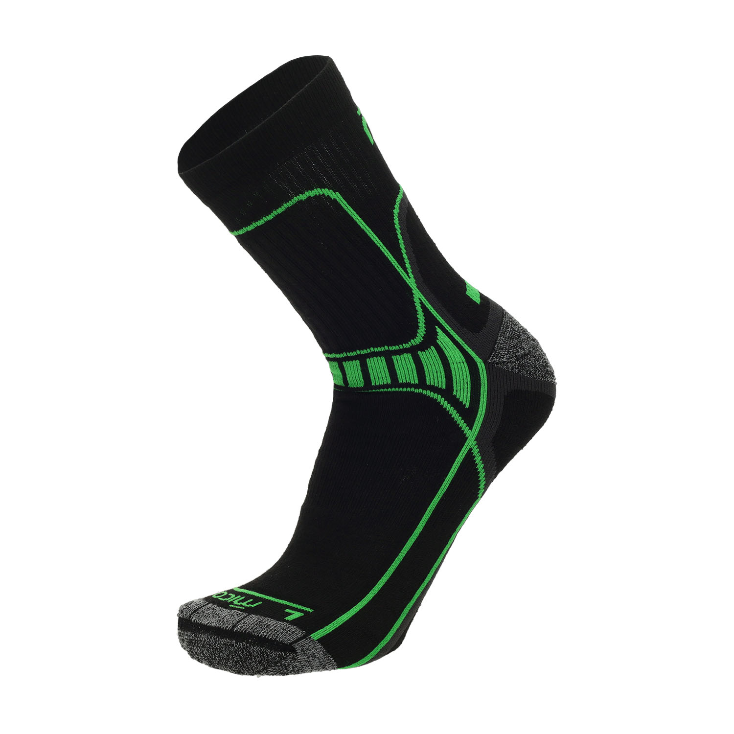 Mico X-Performance Coolmax Light Weight Calze - Nero/Verde Fluo