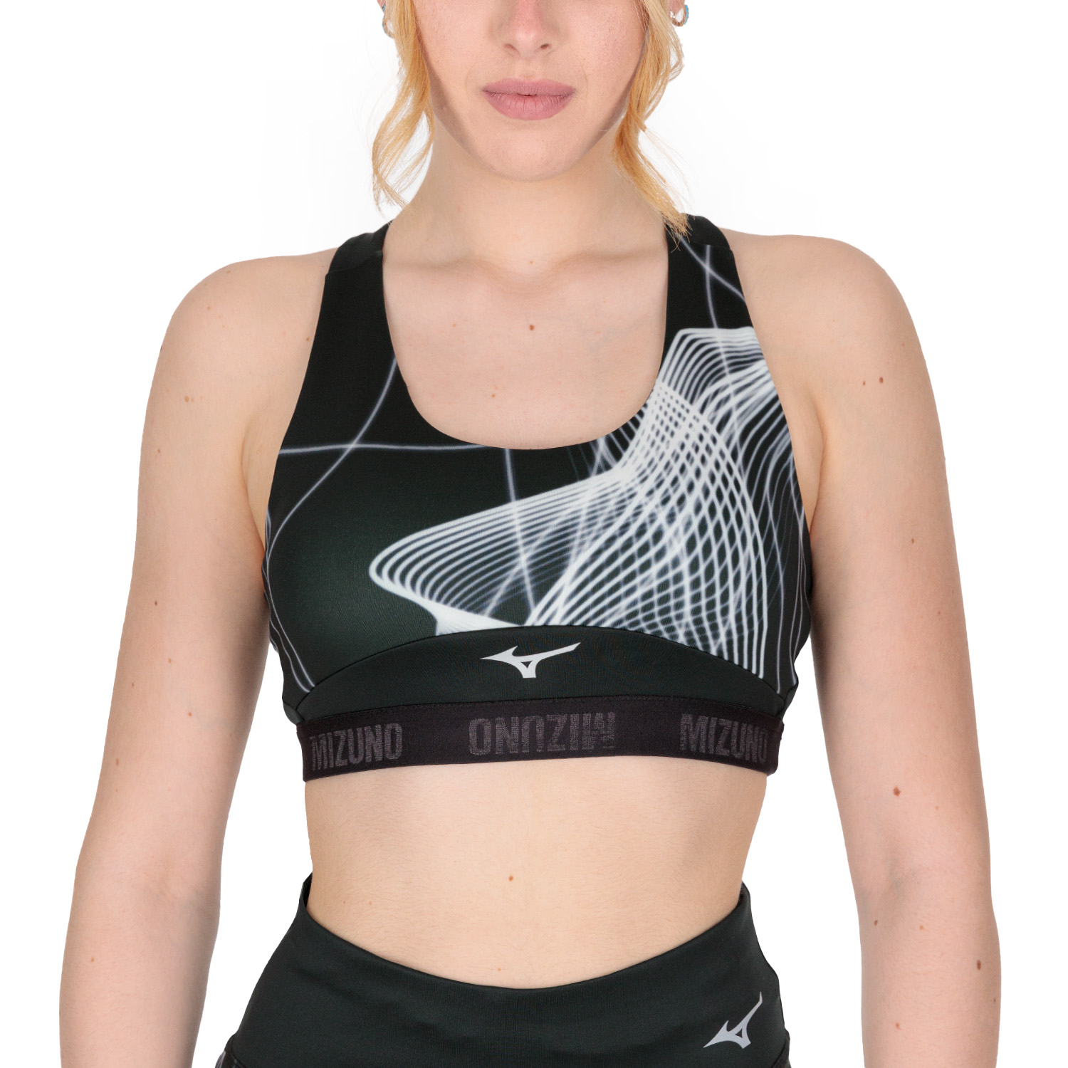 Mizuno Alpha Graphic Sports Bra - Black