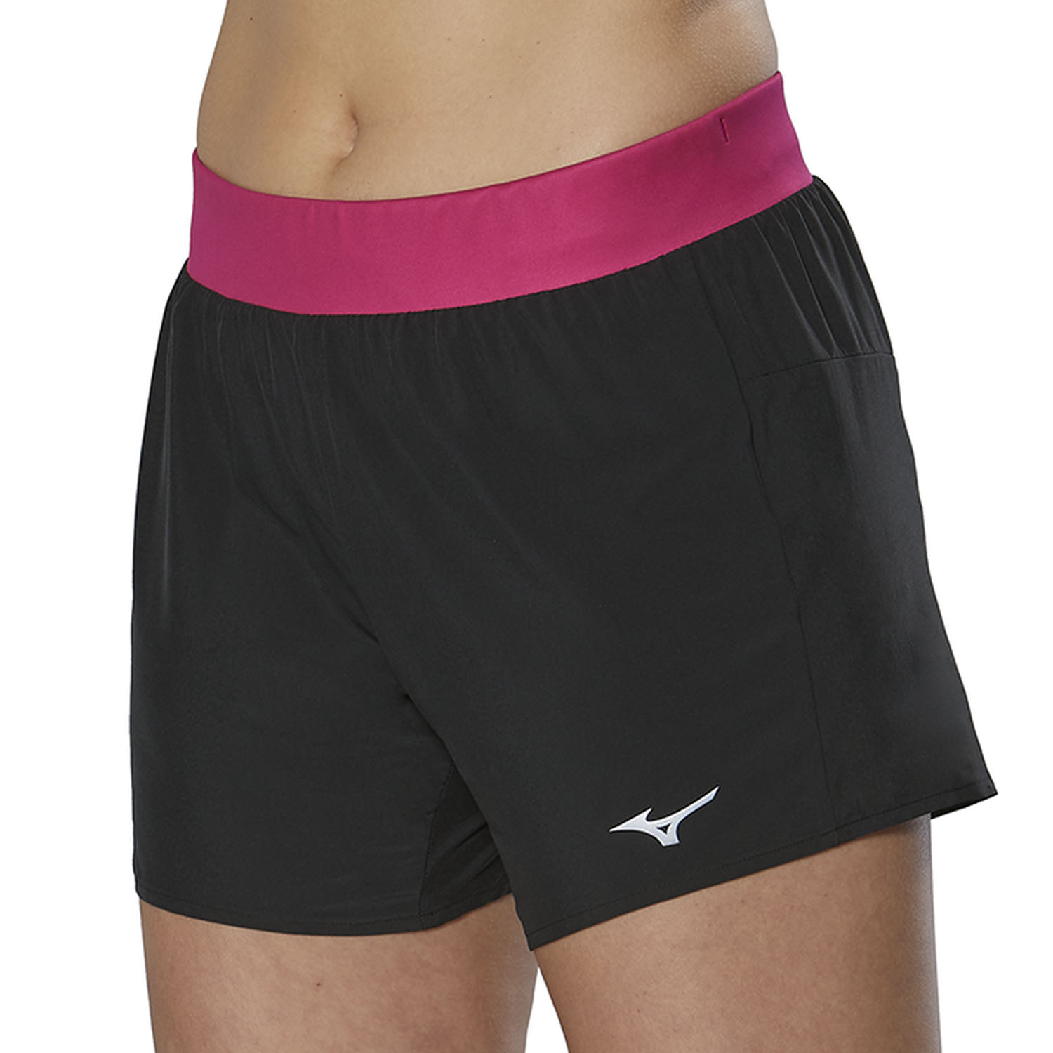 Mizuno Alpha 4.5in Shorts - Black/Pink Peacock