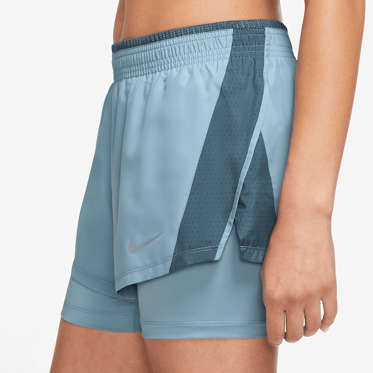 Nike 10k 2 in 1 3in Shorts - Worn Blue/Ash Green/Wolf Grey