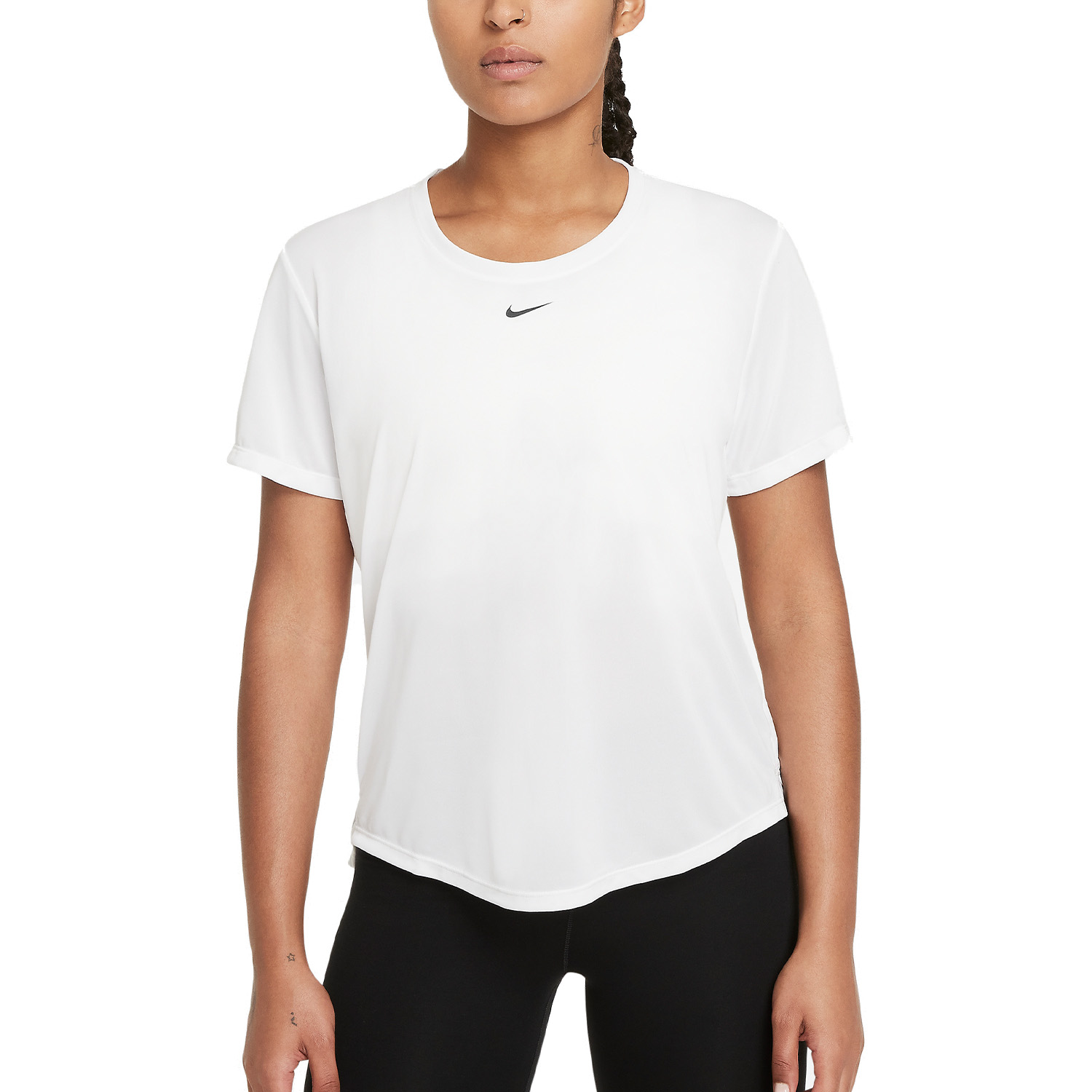 Nike One Dri-FIT Logo Women's Training T-Shirt - Black/White