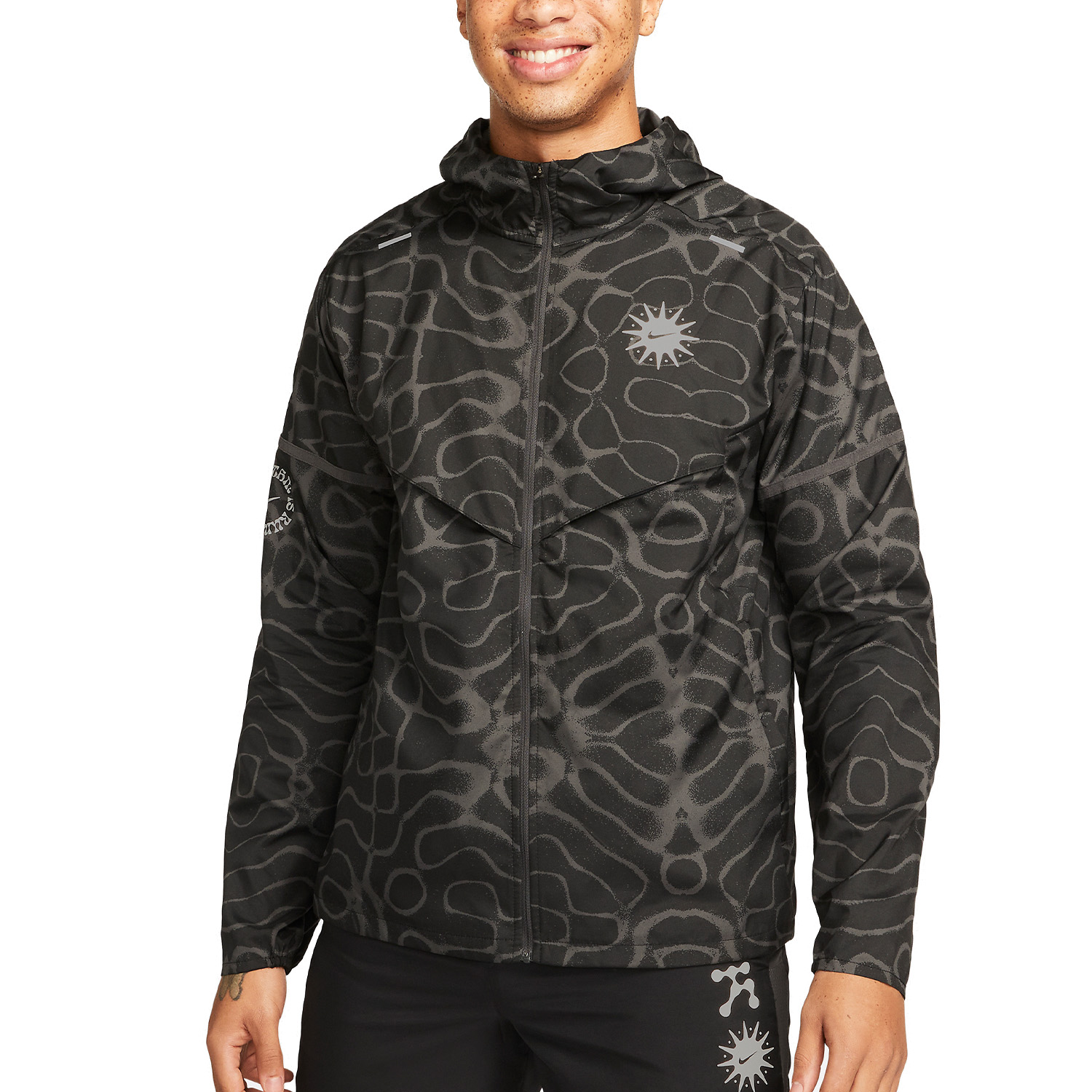 Nike Wild Run Windrunner Graphic Men's Running Jacket Black
