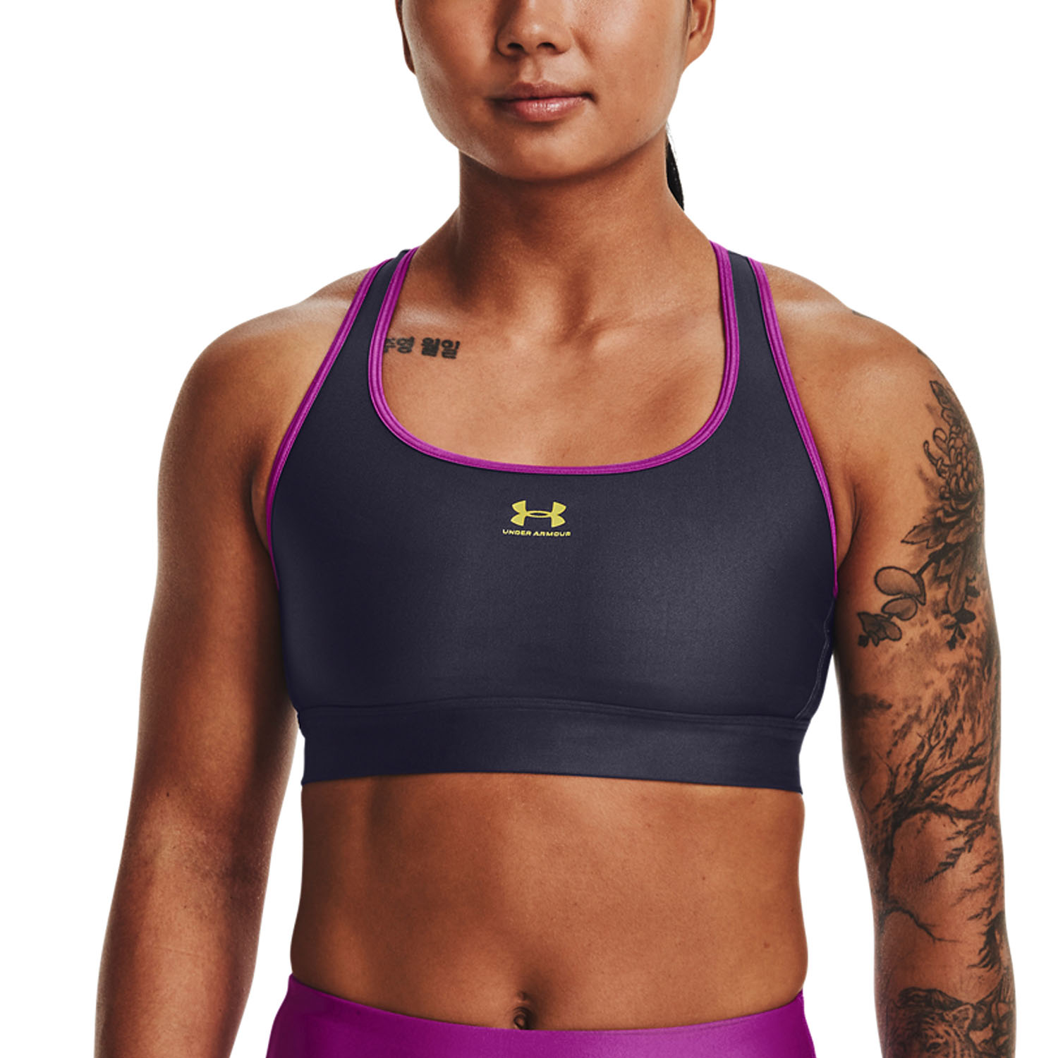 Under Armour Authentics Sports Bra - Tempered Steel/Strobe/Odyssey Yellow