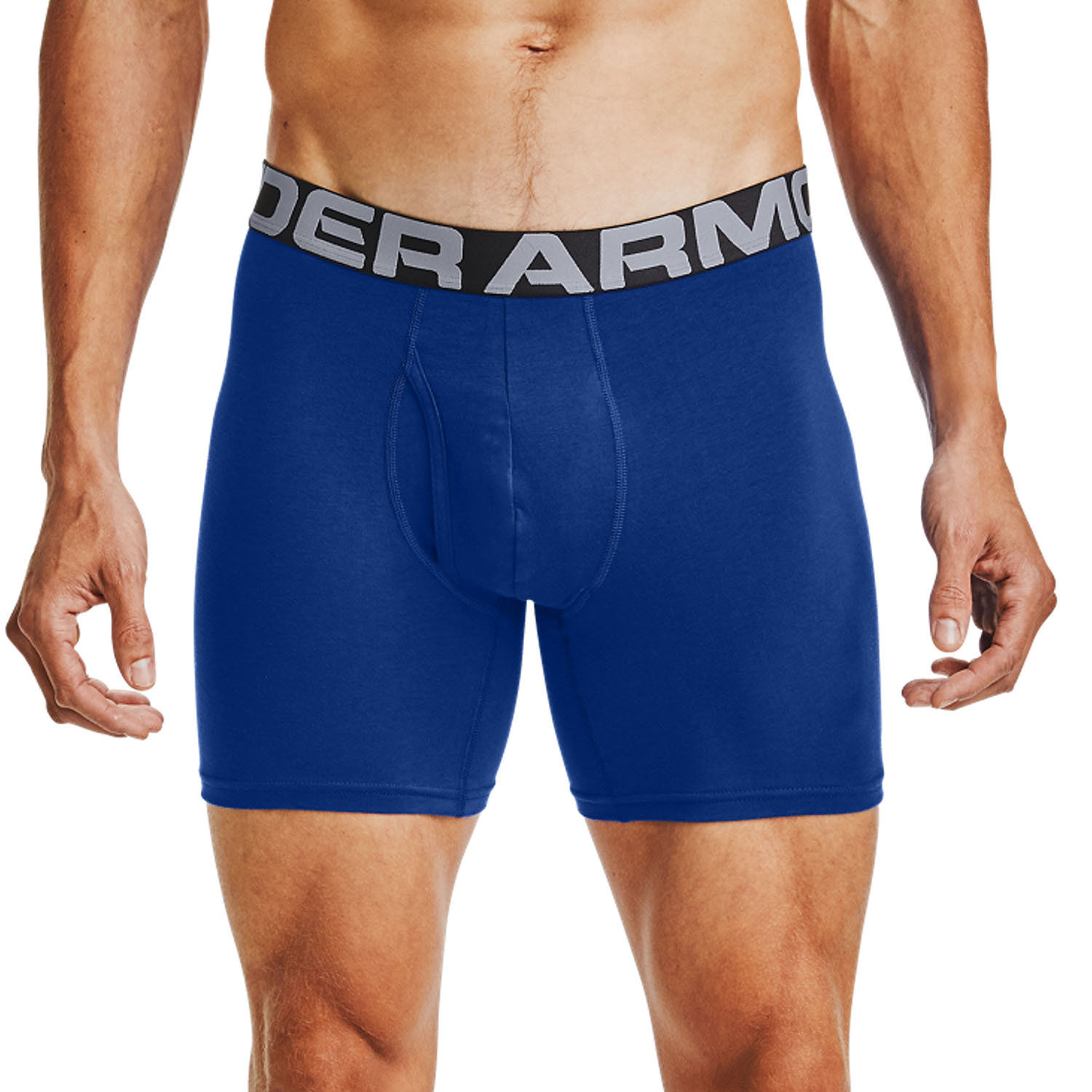 Under Armour Charged Cotton 6in x 3 Boxer - Royal/Academy/Mod Gray Medium Heather