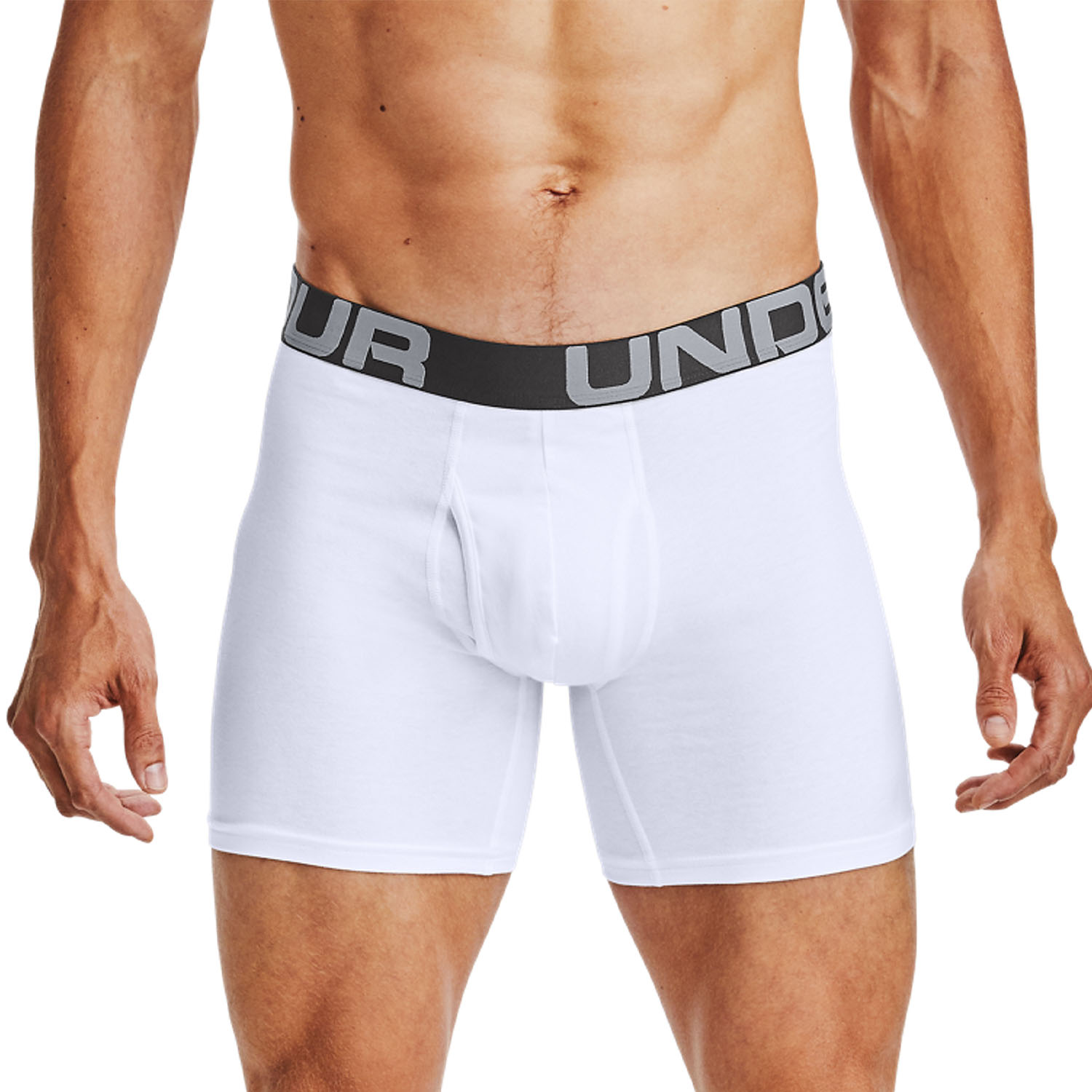 Under Armour Charged Cotton 6in x 3 Boxer - White