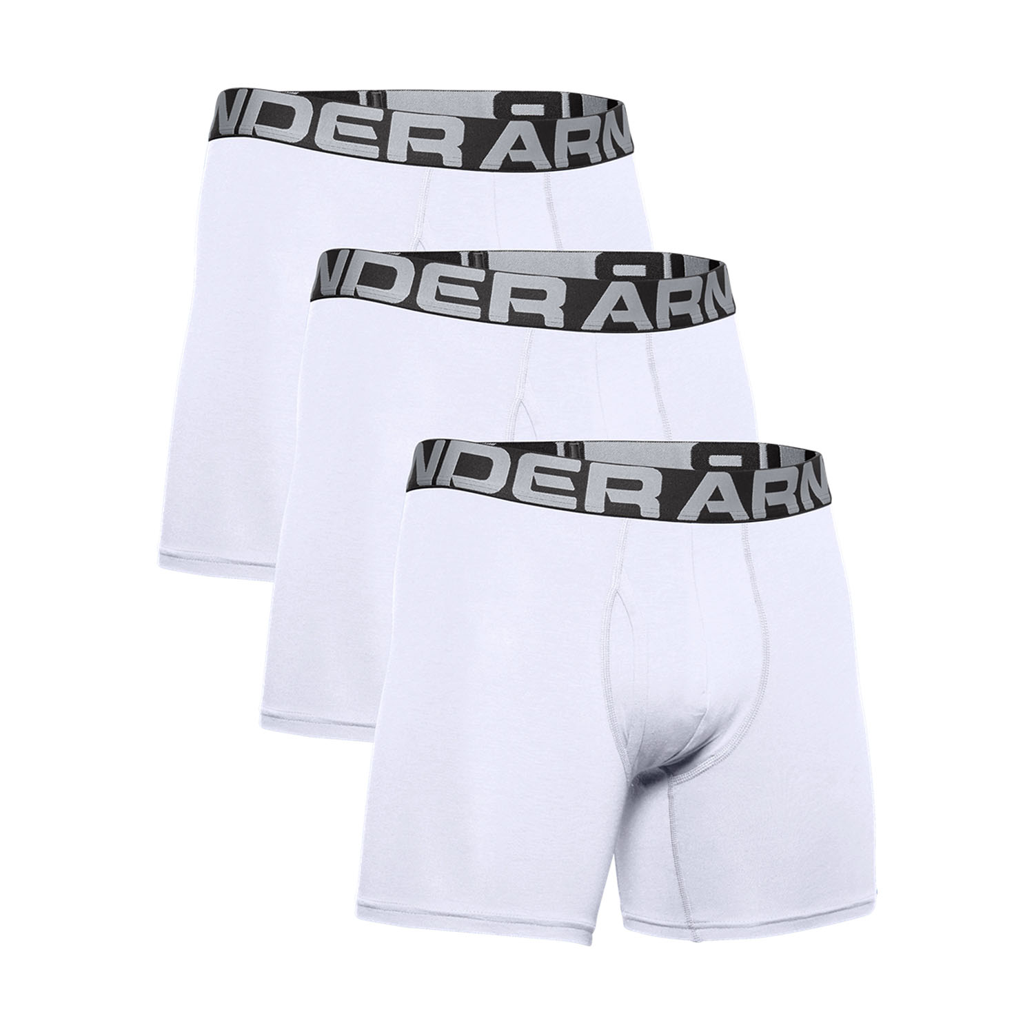 Under Armour Charged Cotton 6in x 3 Boxer - White