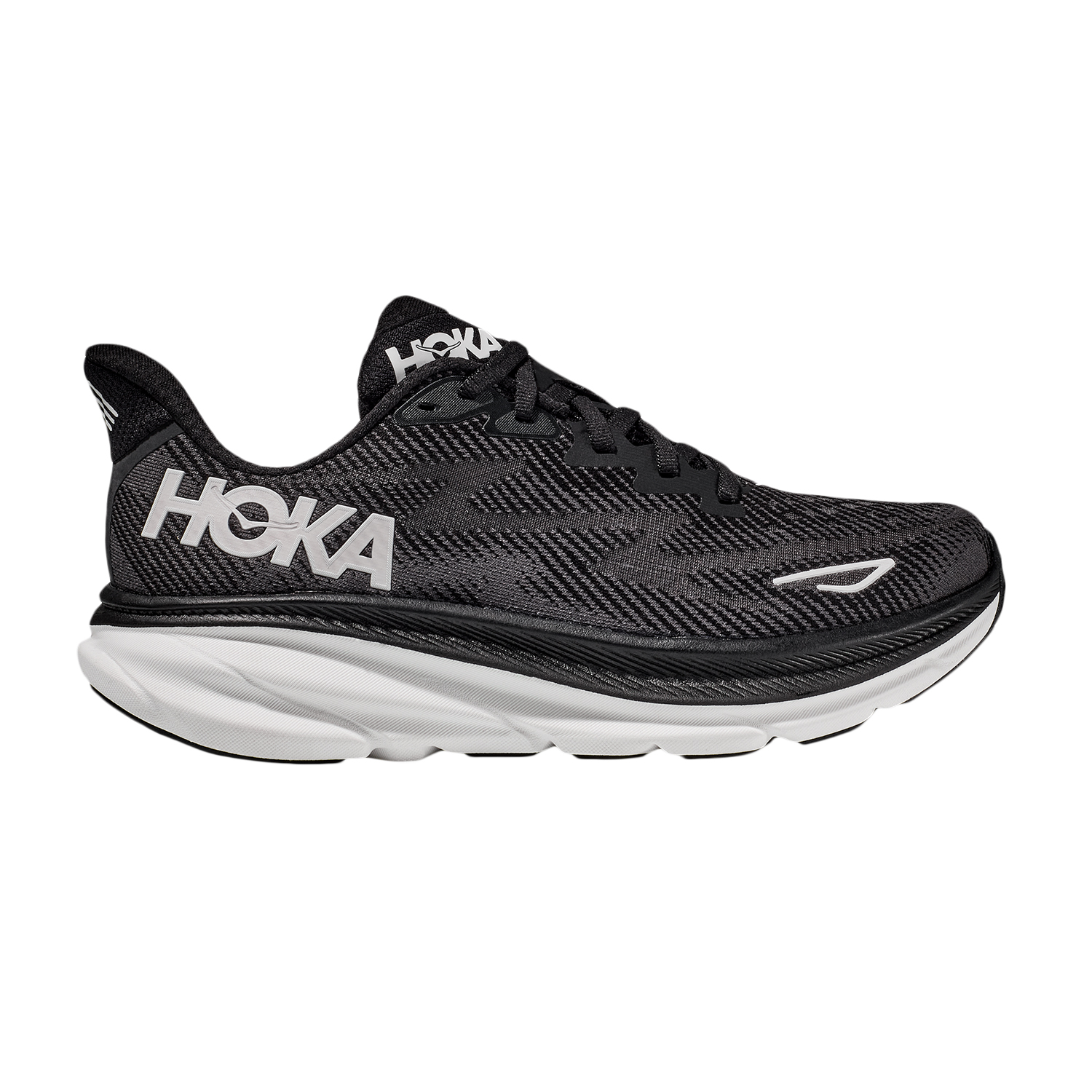 Hoka One One Clifton 9 Wide Men's Running Shoes - Black/White
