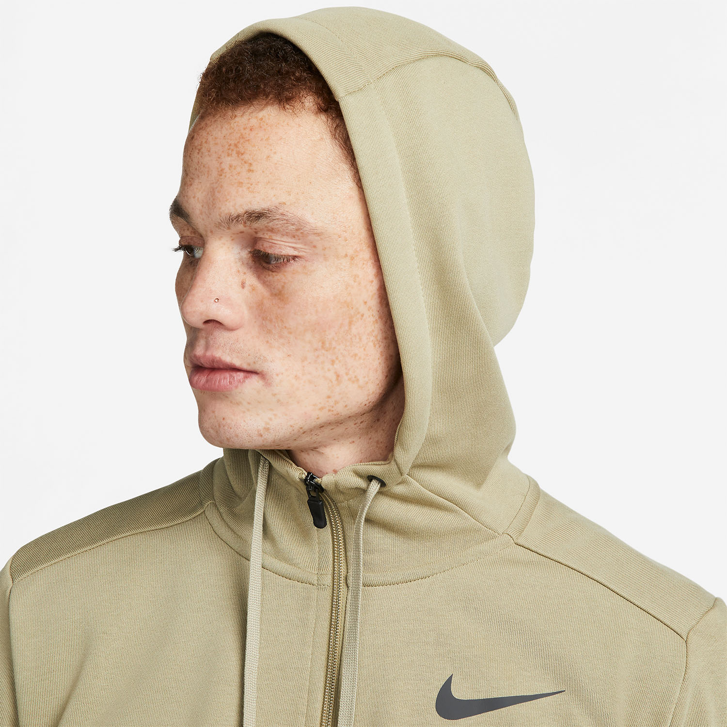 Nike Dri-FIT Logo Felpa - Neutral Olive/Black