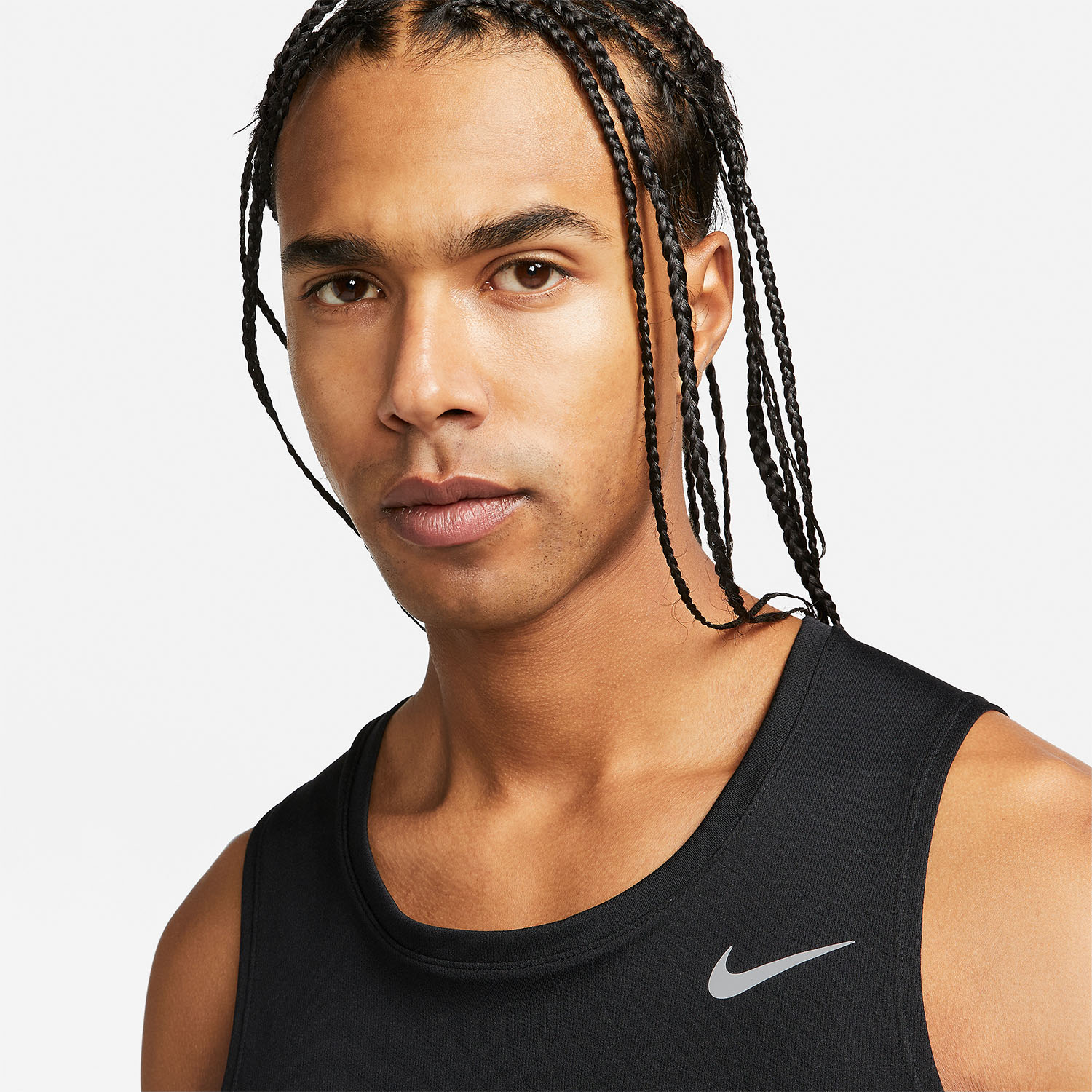 Nike Dri-FIT Miler Run Tank - Black/Reflective Silver