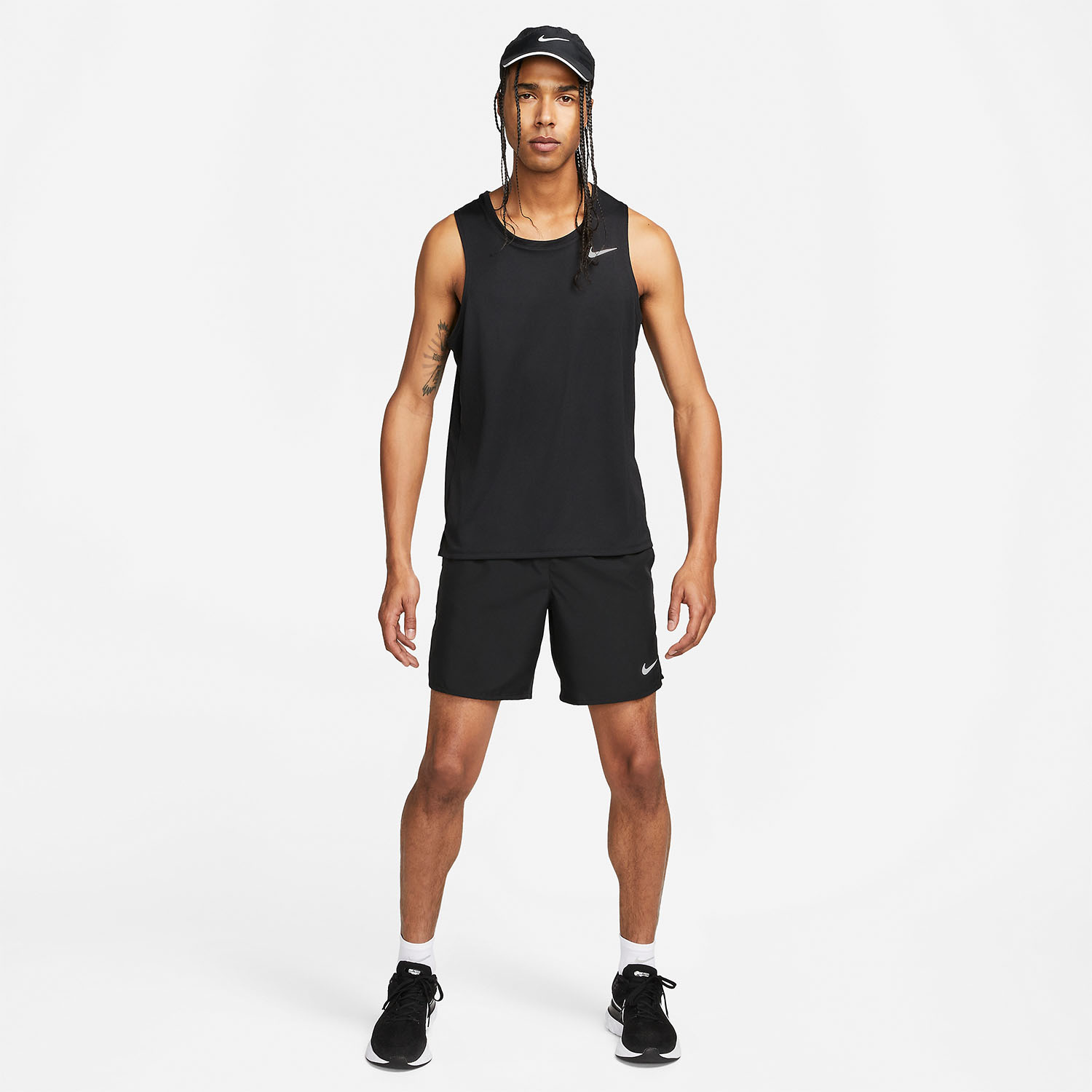 Nike Dri-FIT Miler Run Tank - Black/Reflective Silver