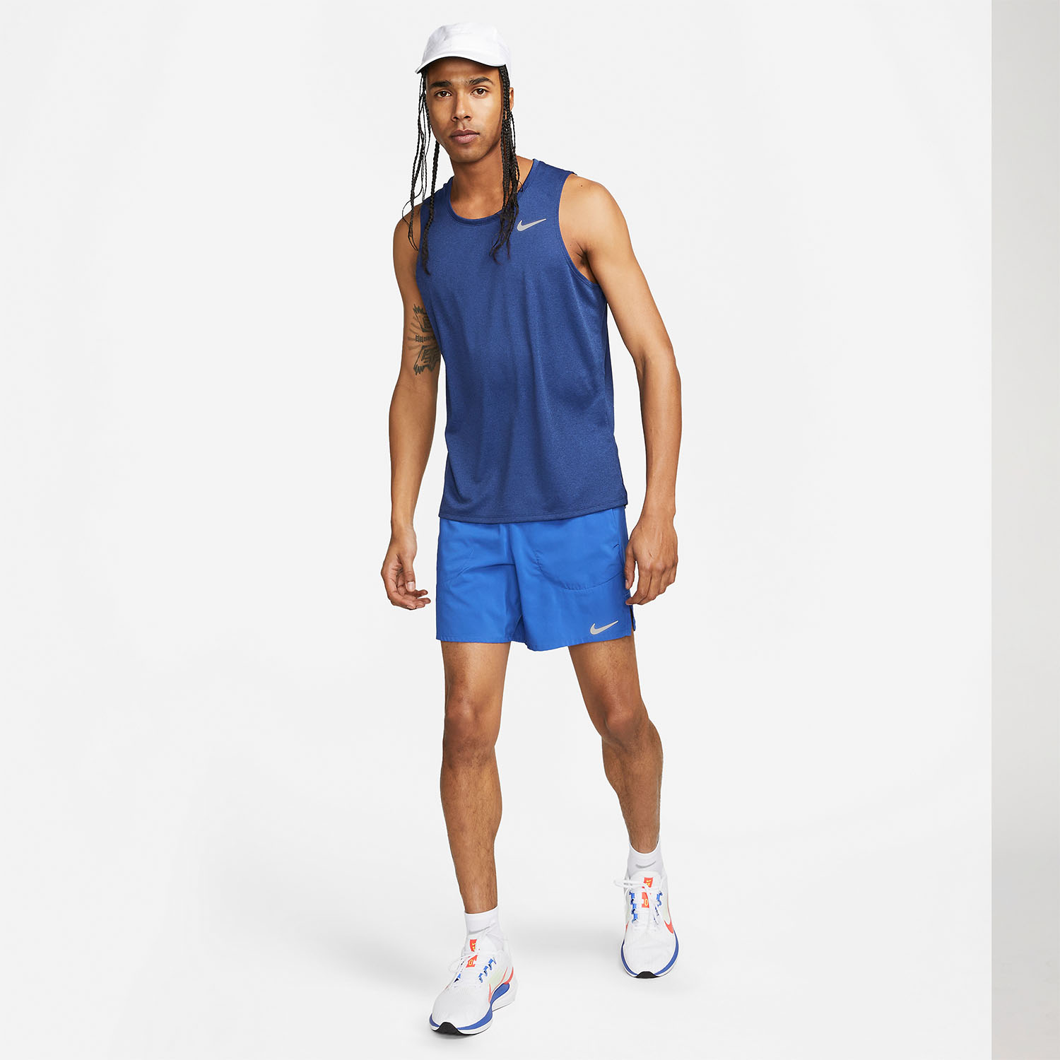 Nike Dri-FIT Miler Run Tank - Midnight Navy/Game Royal/Reflective Silver